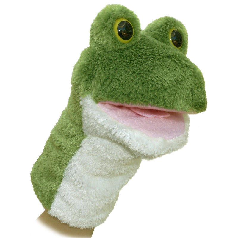 Hand Puppet Frog Plush Toy Stuffed Animal, 10 in