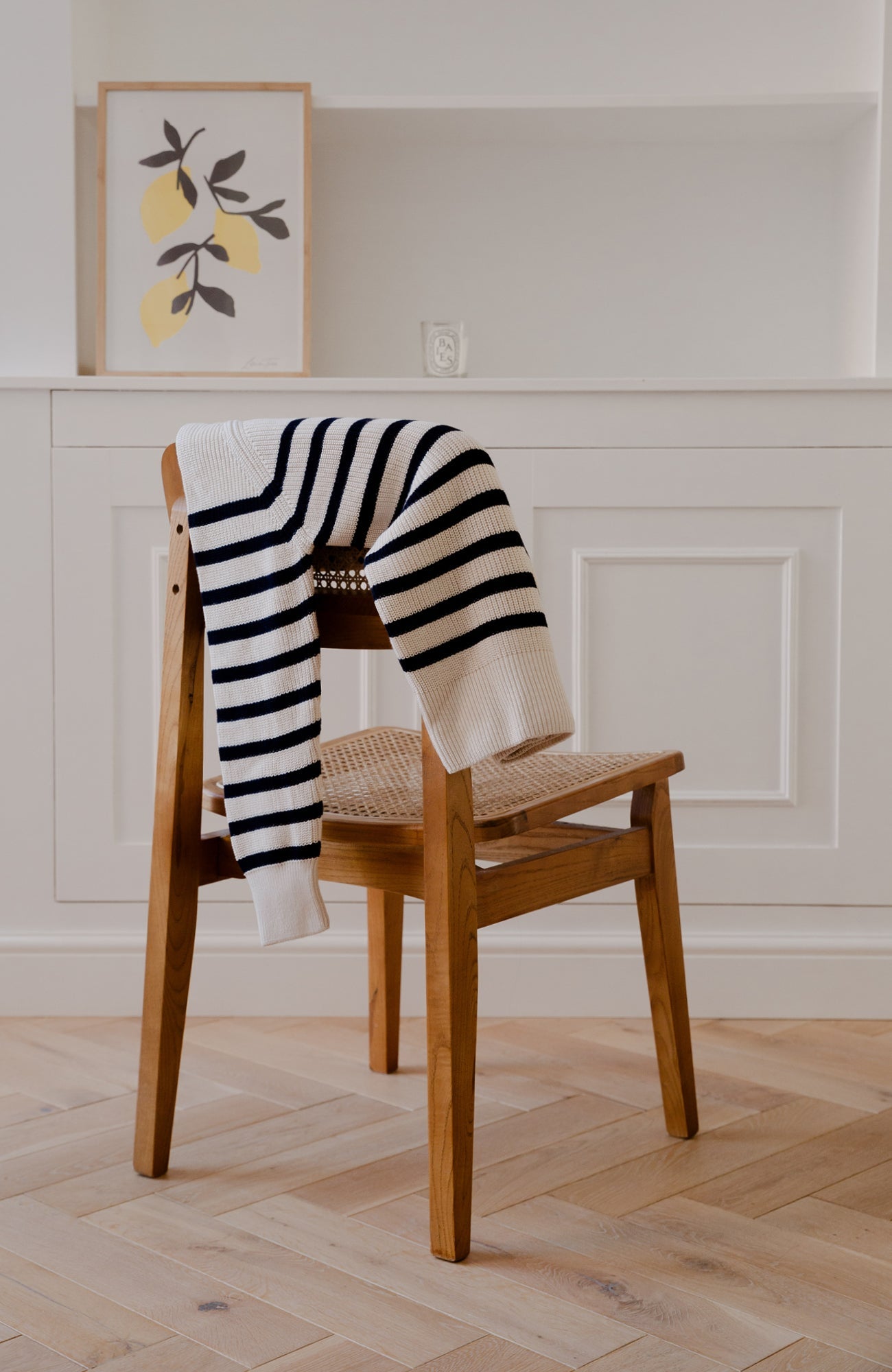 Womens Cotton Ribbed Breton Jumper
