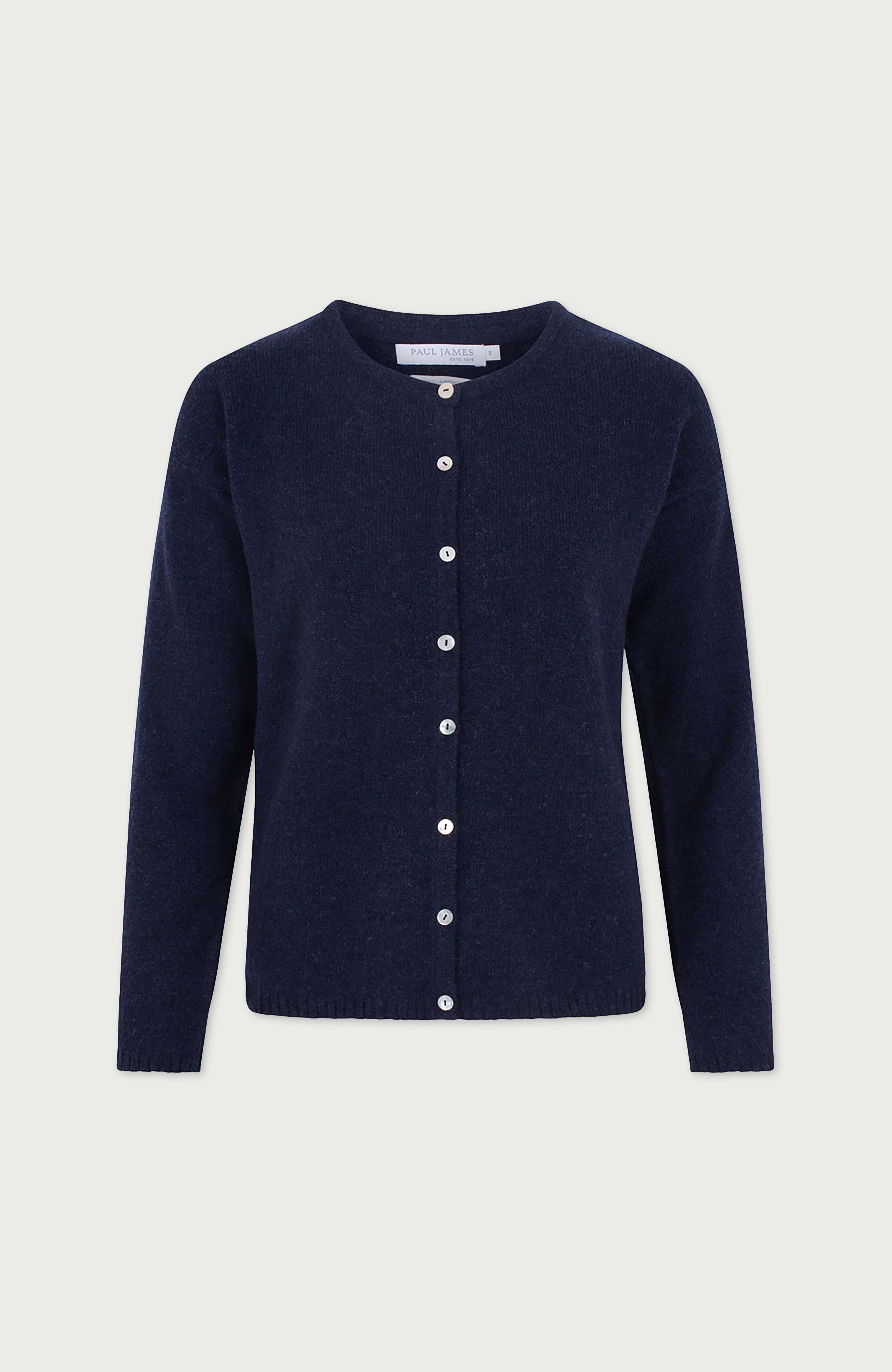 Womens Lambswool Crew Neck Cardigan