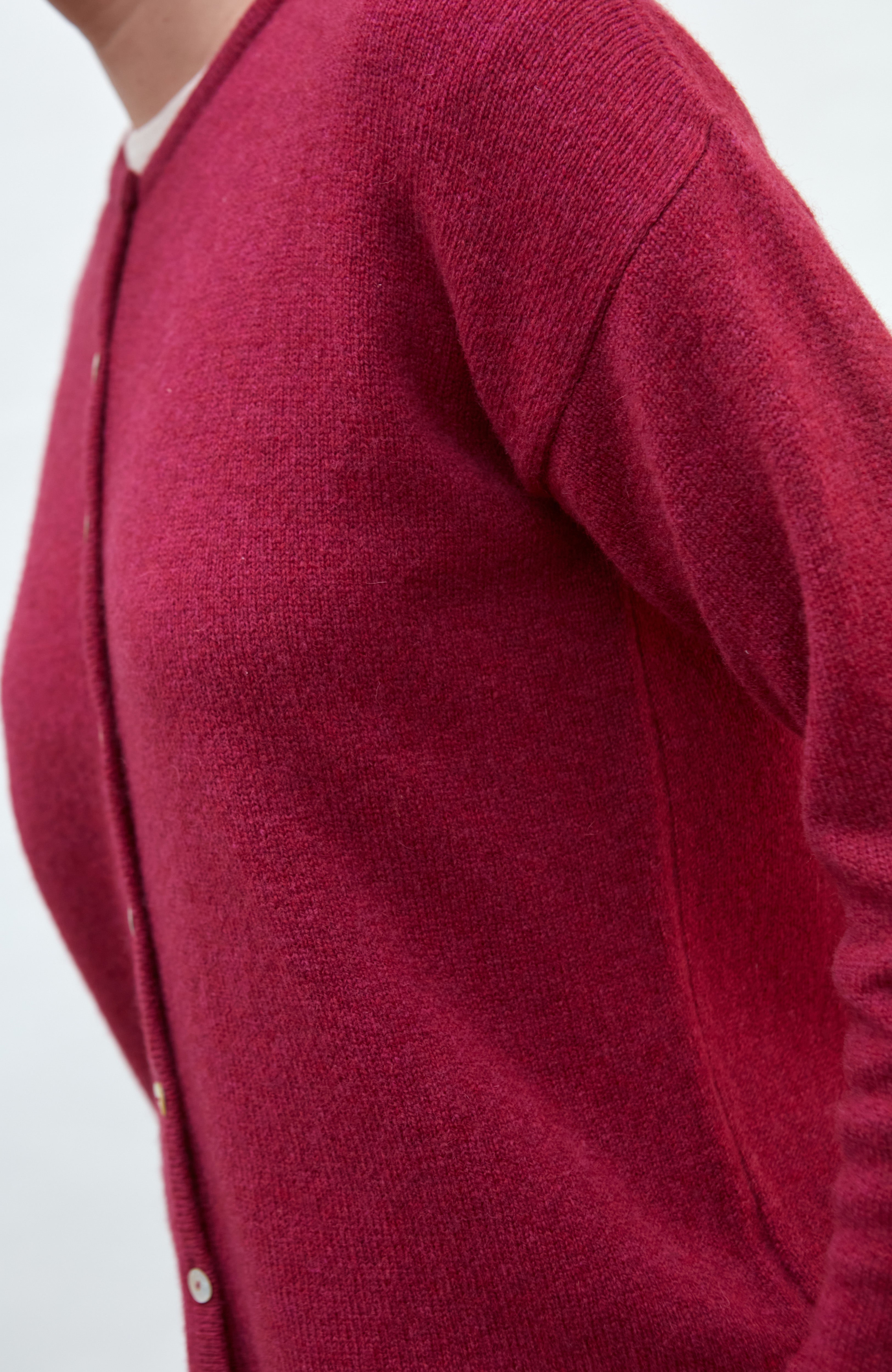 Womens Lambswool Crew Neck Cardigan