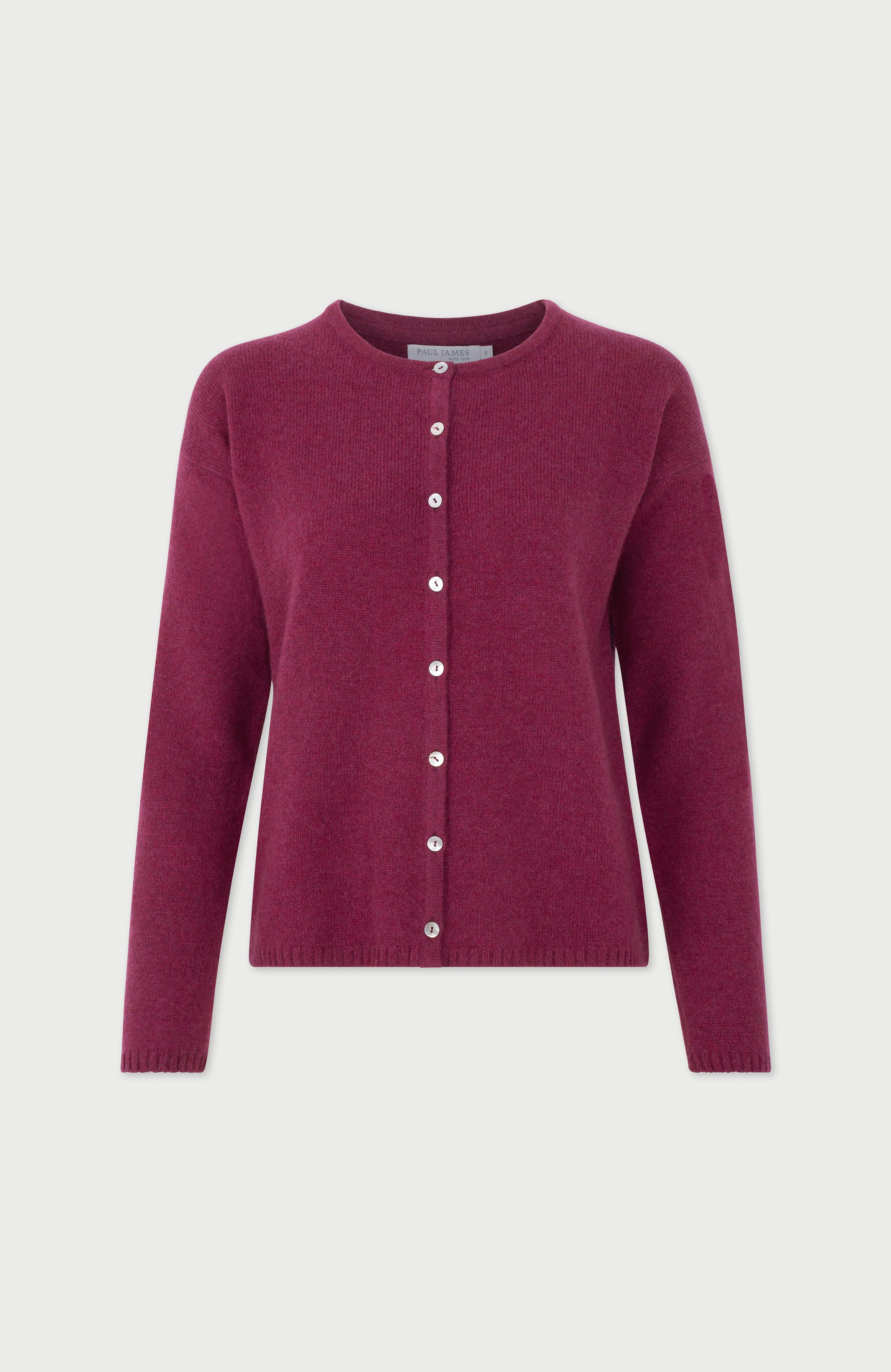 Womens Lambswool Crew Neck Cardigan