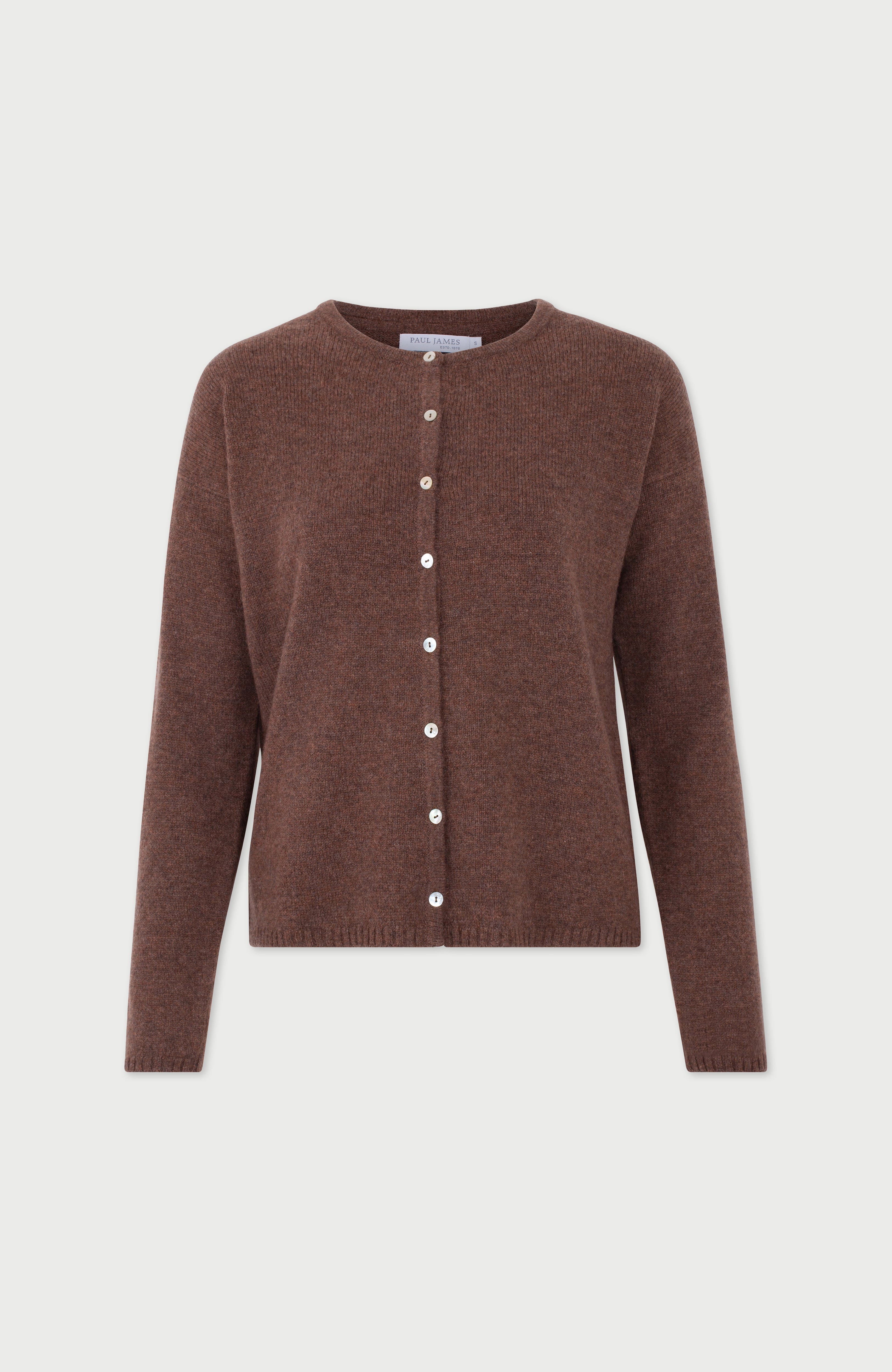 Womens Lambswool Crew Neck Cardigan
