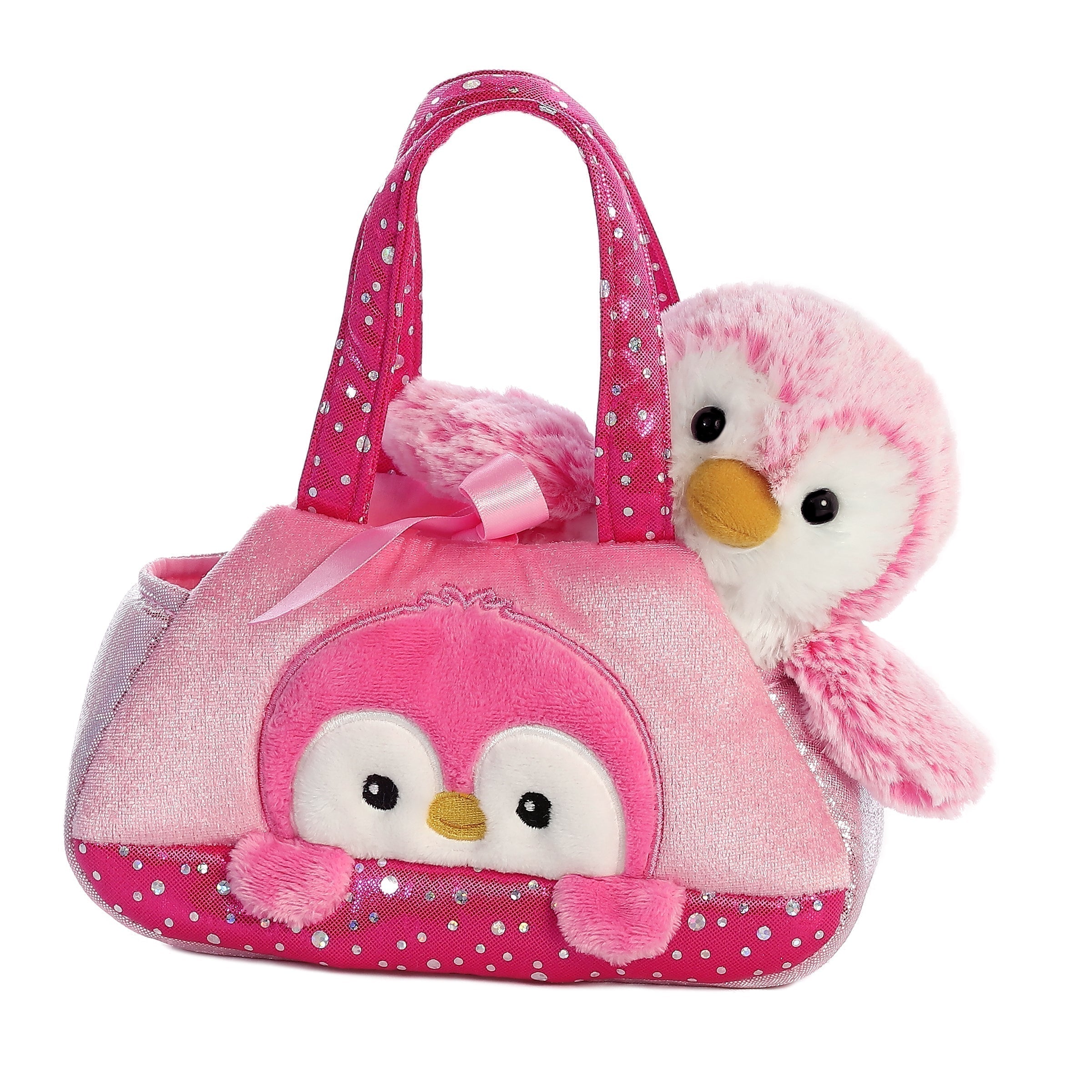 Fancy Pals PomPom Penguin Pink Plush Toy, 7 in