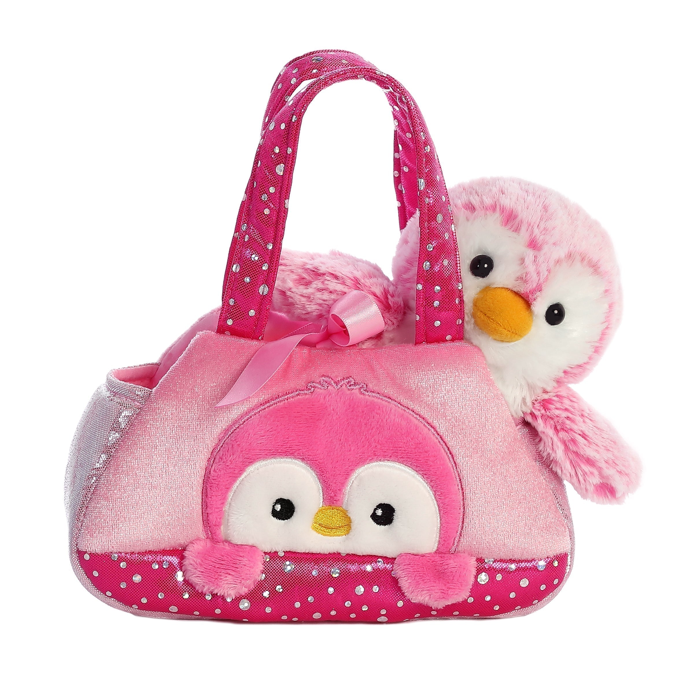 Fancy Pals PomPom Penguin Pink Plush Toy, 7 in
