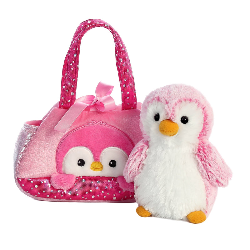 Fancy Pals PomPom Penguin Pink Plush Toy, 7 in