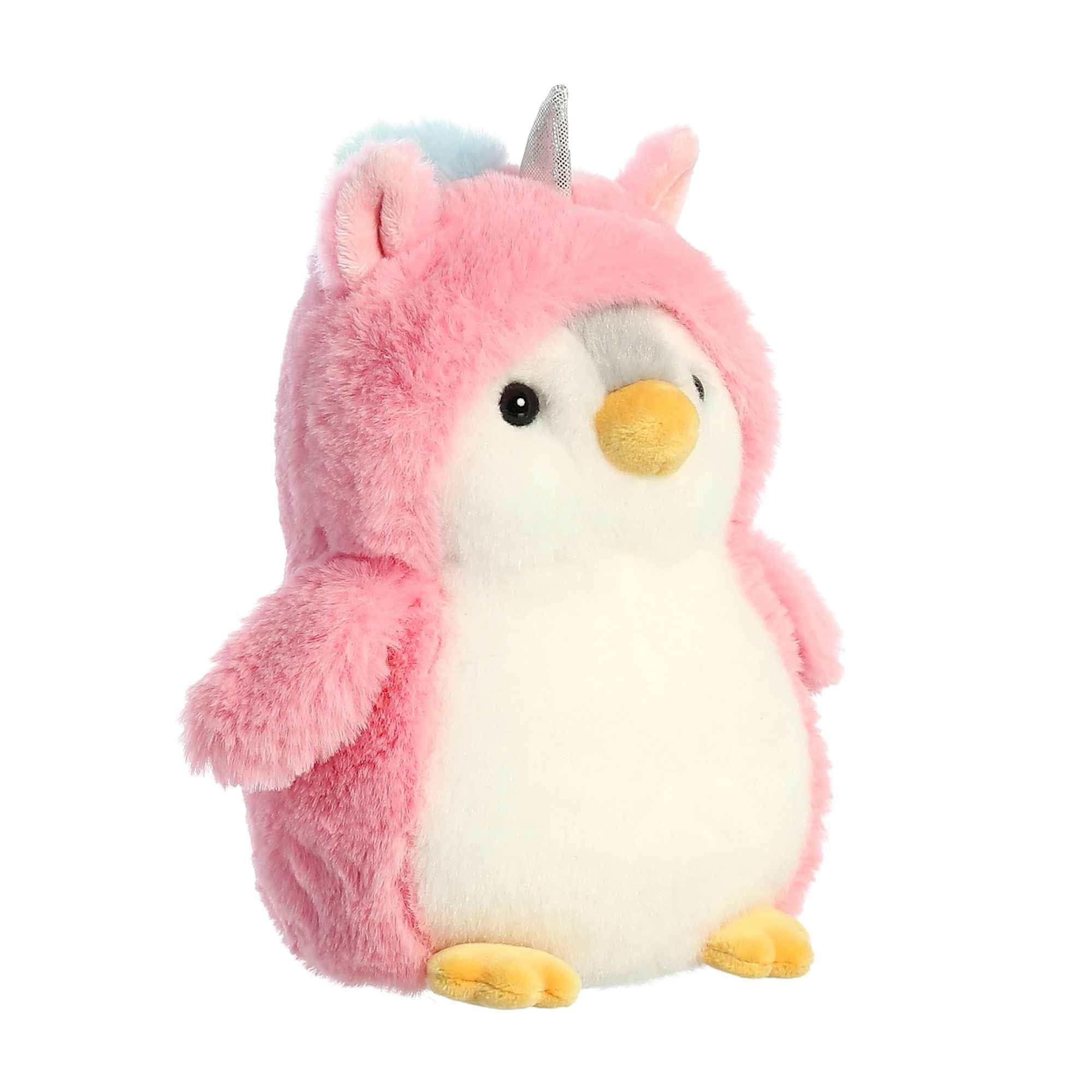PomPom Penguin Unicorn Plush Toy Stuffed Animal, 7 in