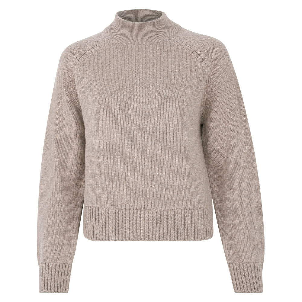 Womens Midweight Cotton Turtleneck Raglan Sleeve Jumper