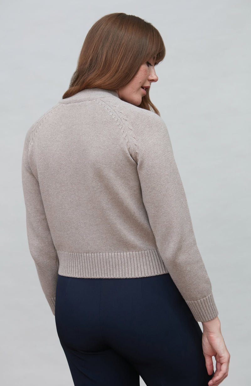Womens Midweight Cotton Turtleneck Raglan Sleeve Jumper