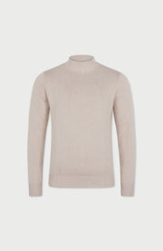 Mens Midweight Cotton Mock Turtleneck Jumper