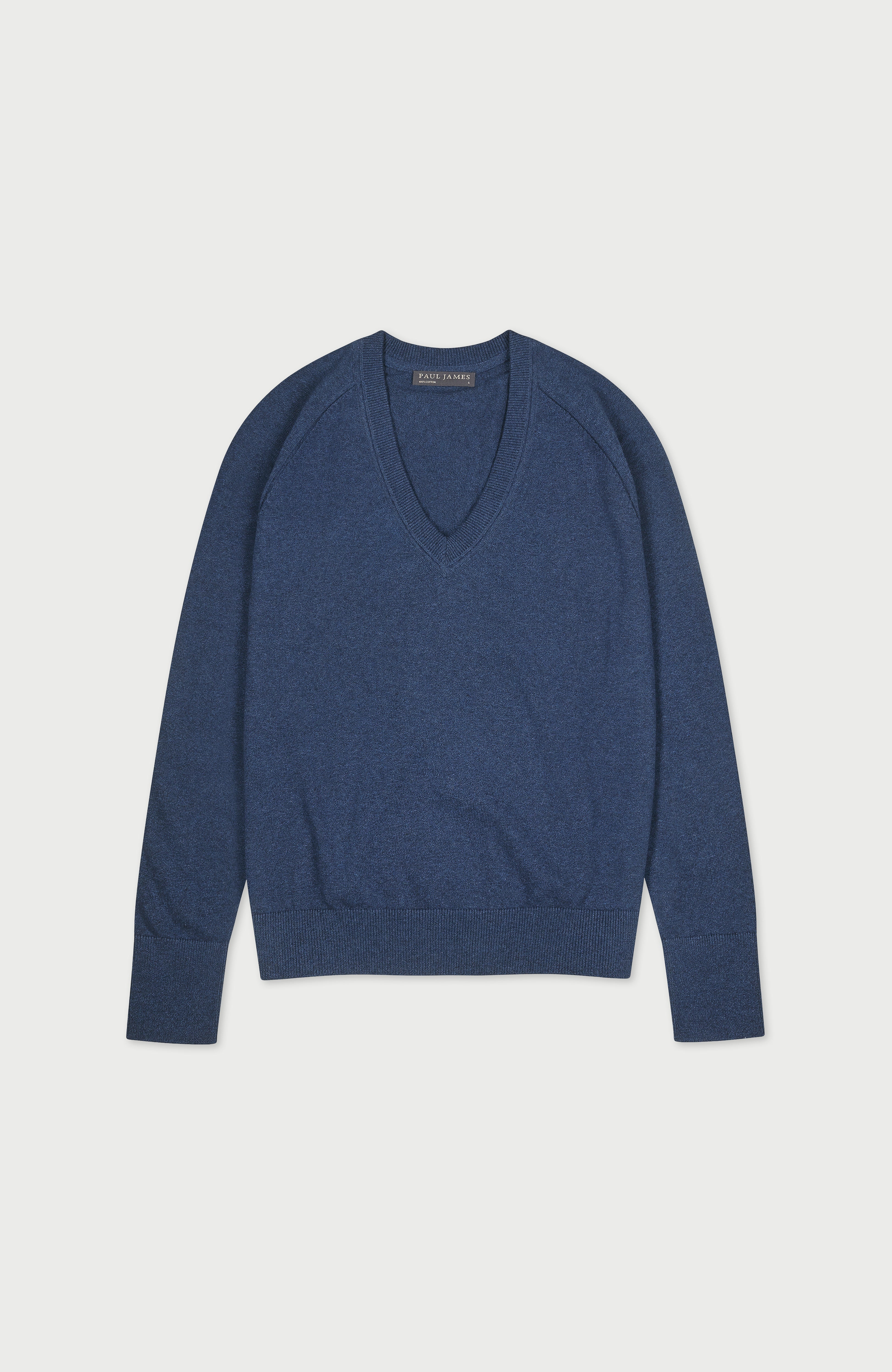 Womens Lightweight Cotton Deep V Neck Jumper