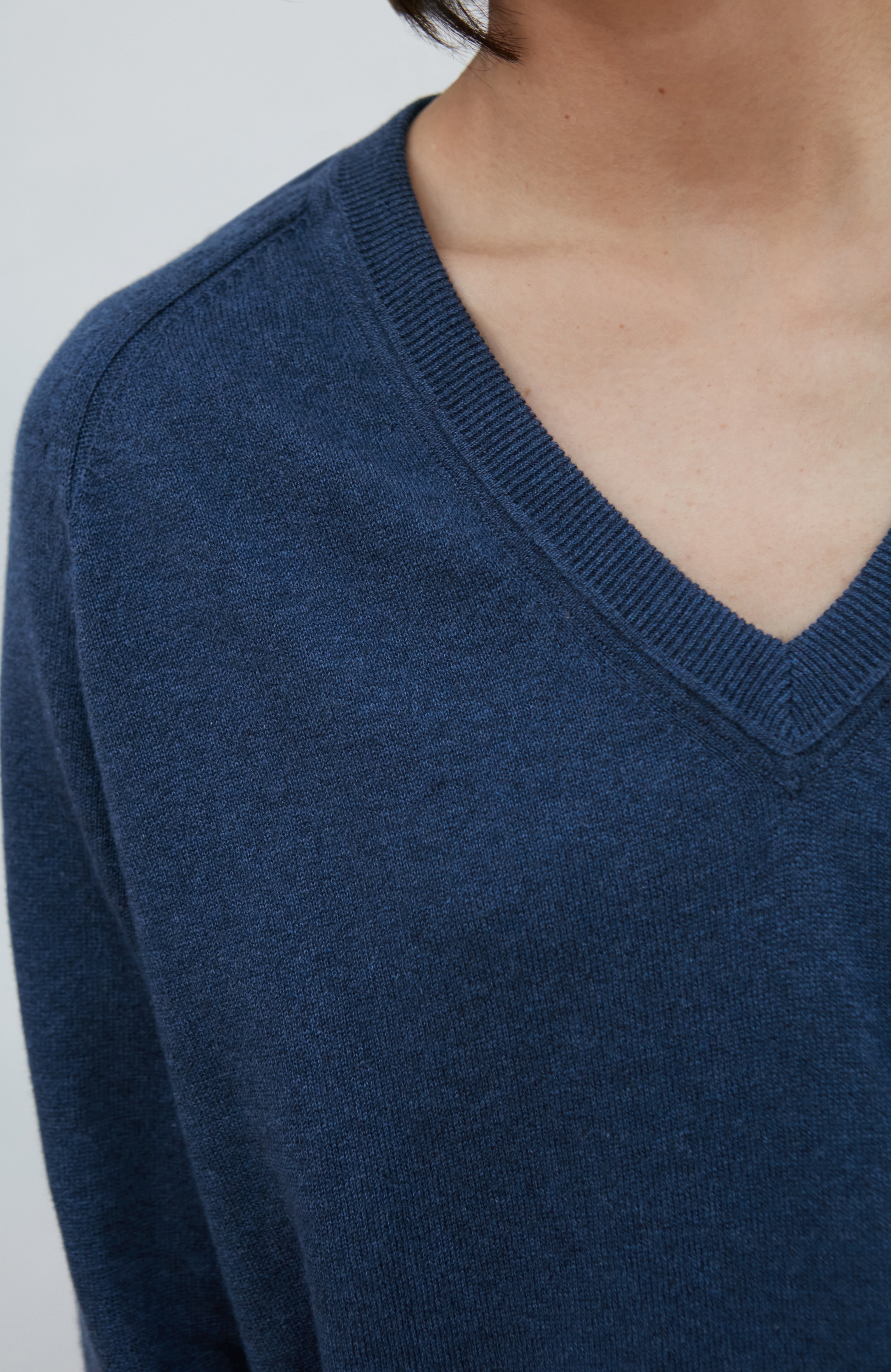 Womens Lightweight Cotton Deep V Neck Jumper