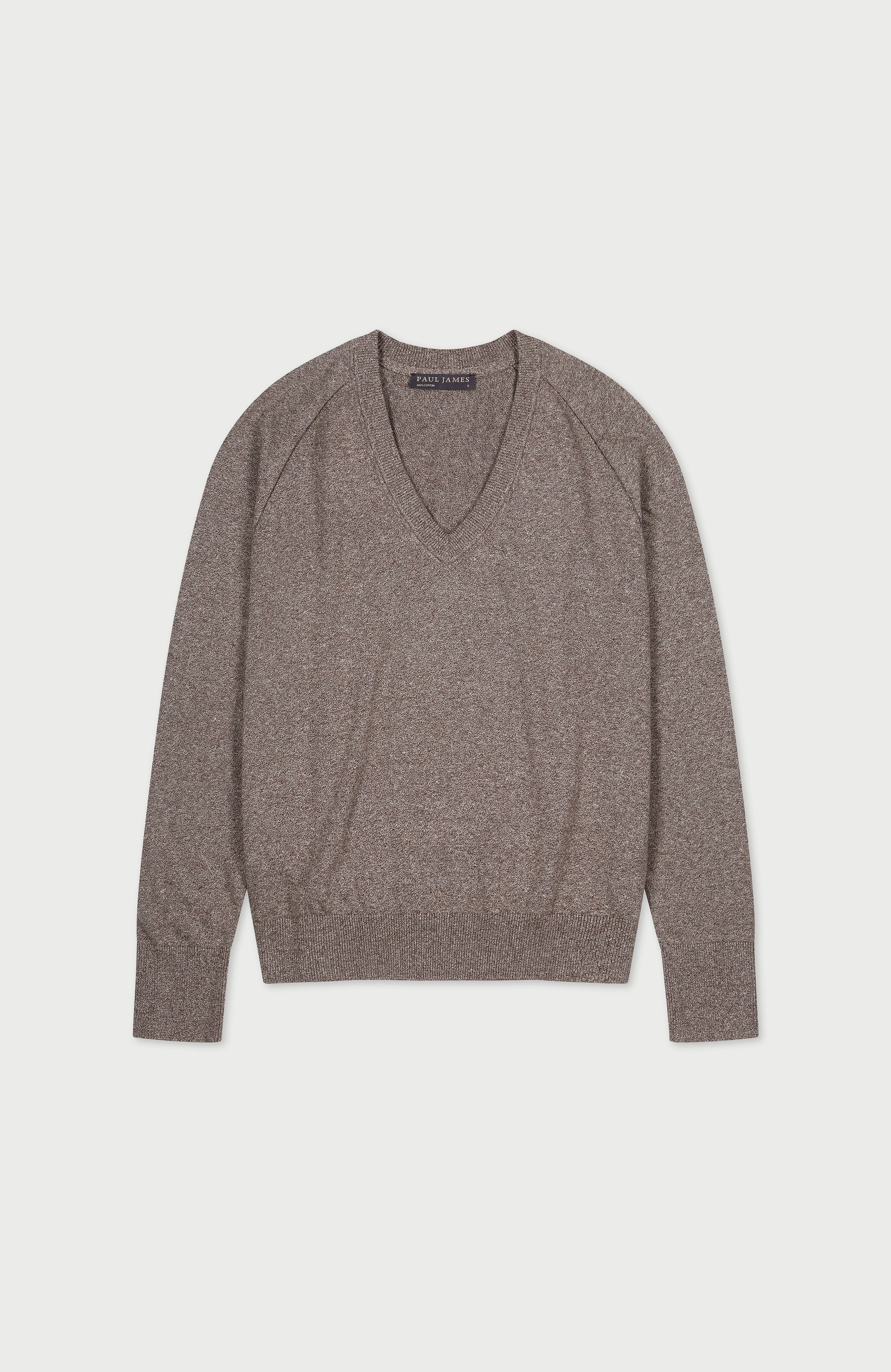 Womens Lightweight Cotton Deep V Neck Jumper