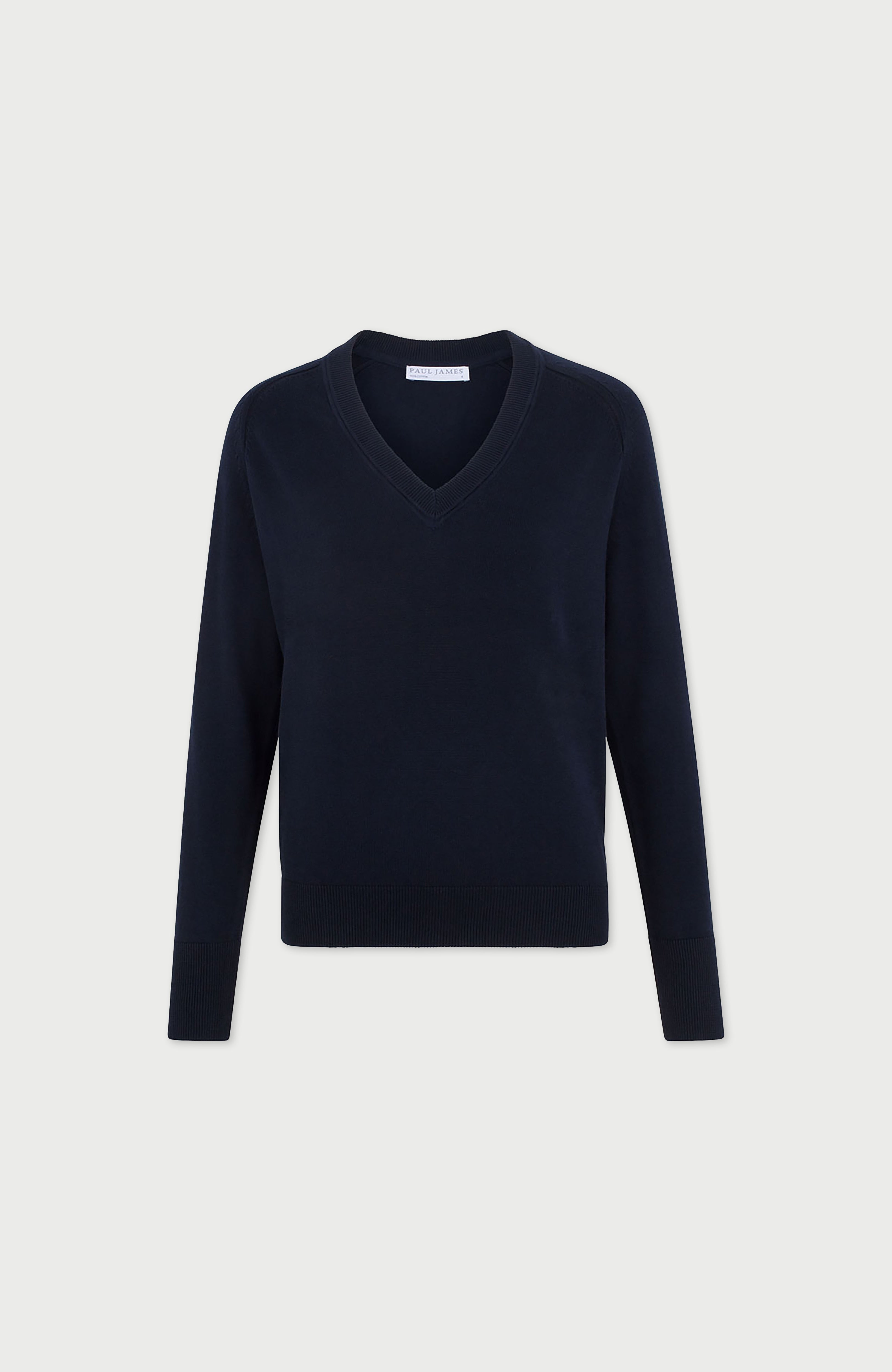 Womens Lightweight Cotton Deep V Neck Jumper