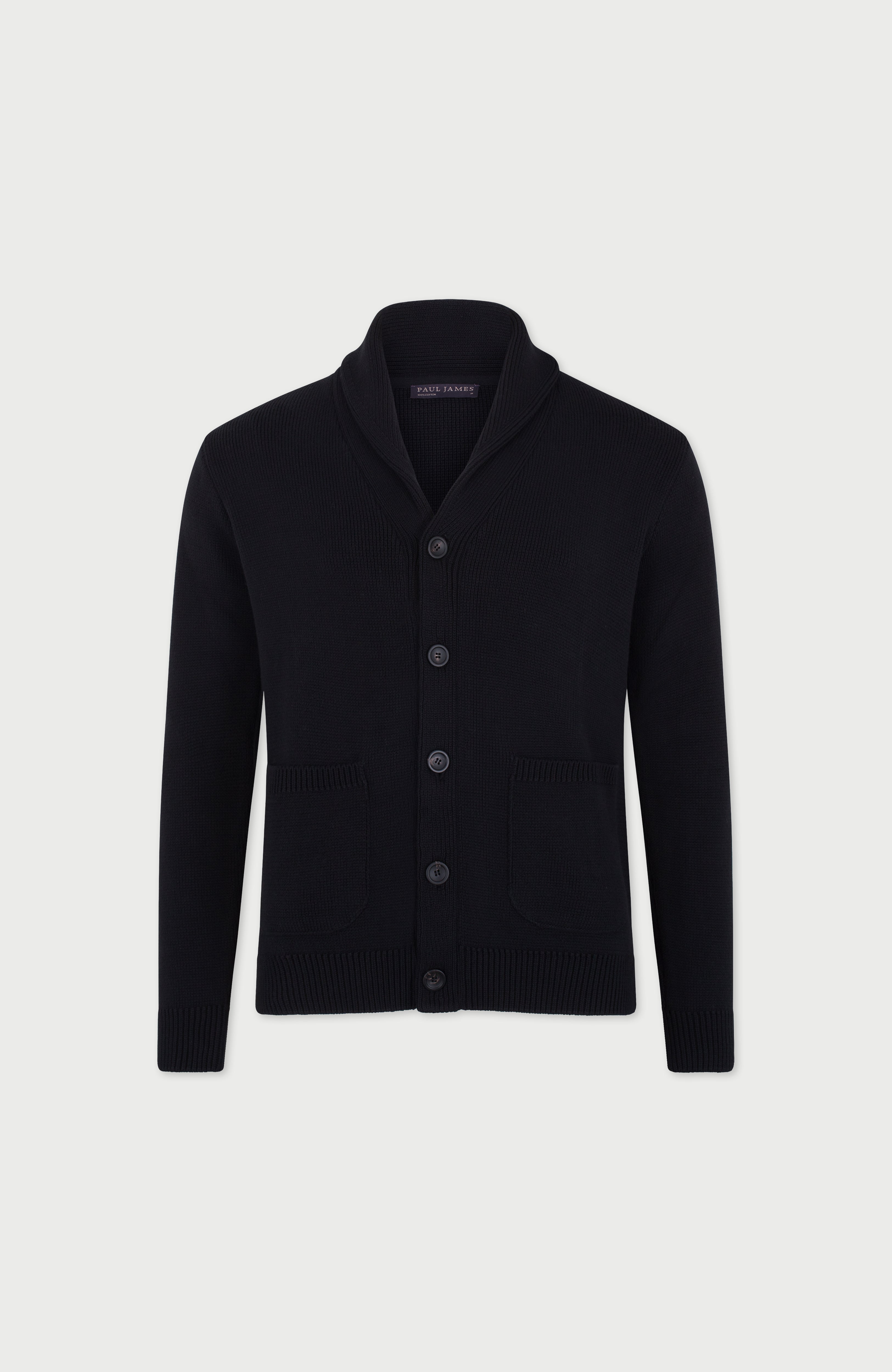 Mens Midweight Cotton Shawl Collar Cardigan
