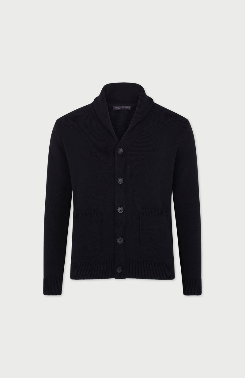 Mens Midweight Cotton Shawl Collar Cardigan