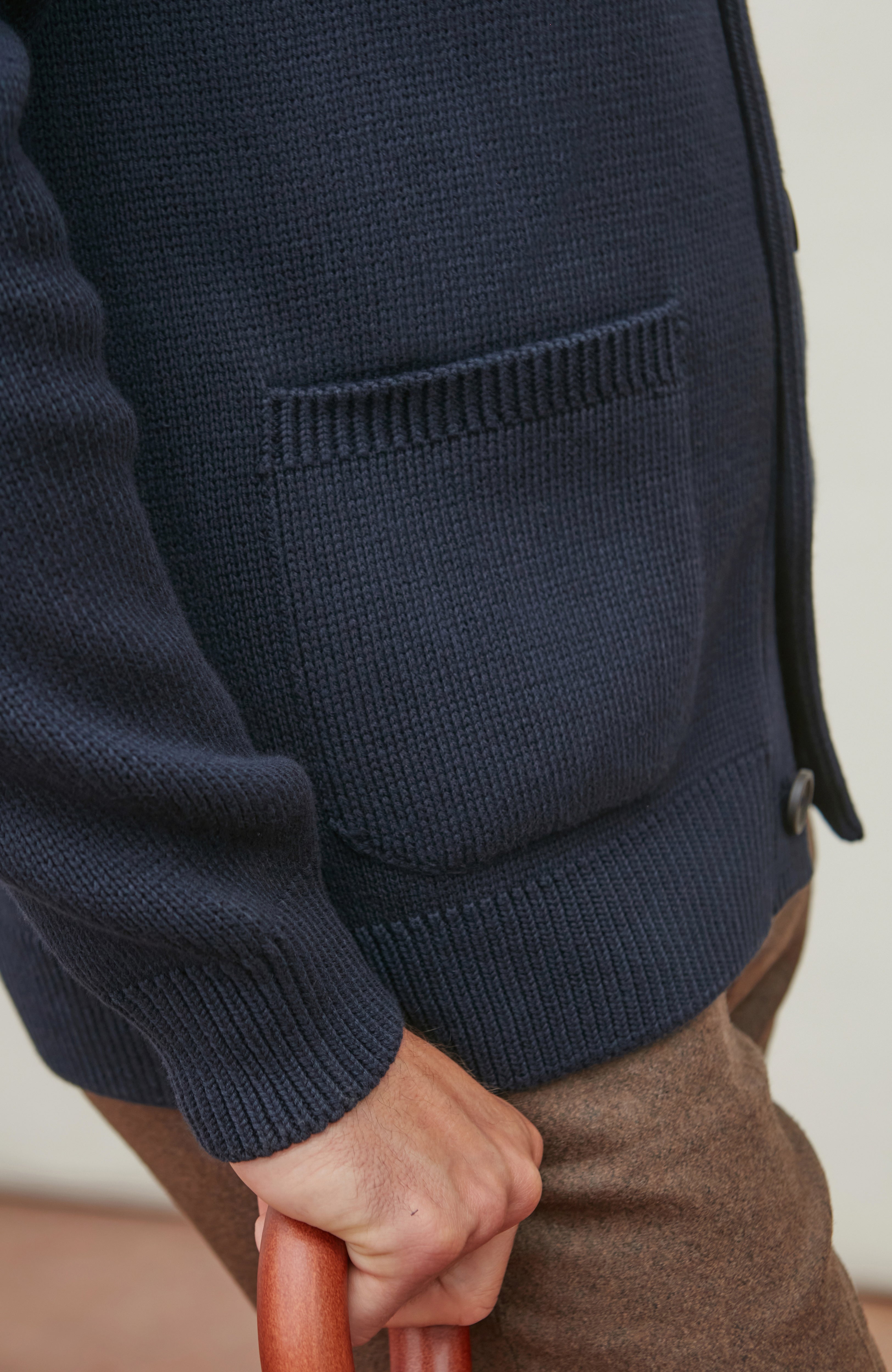 Mens Midweight Cotton Shawl Collar Cardigan