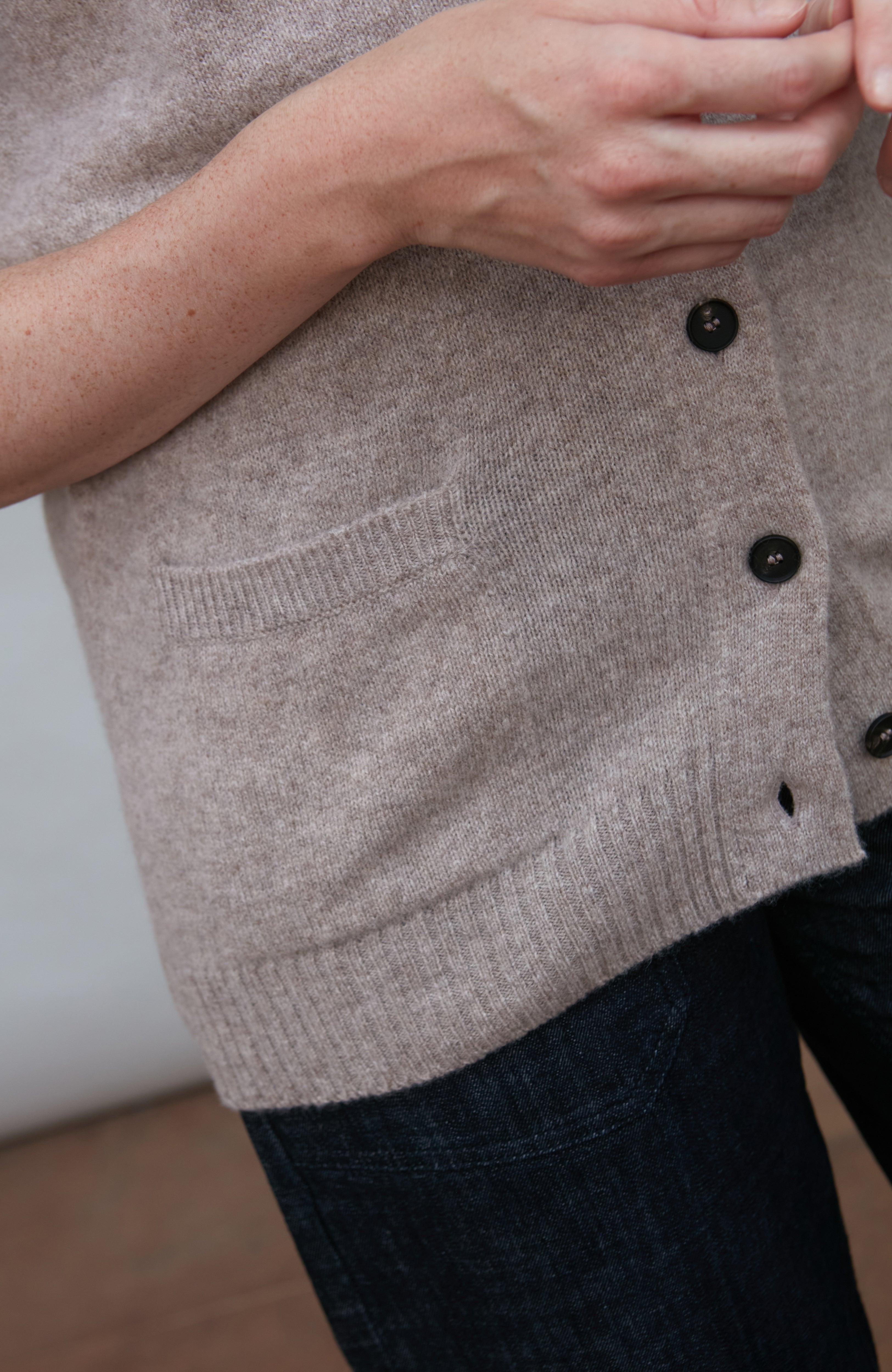 Womens Lambswool V Neck Waistcoat with Pockets