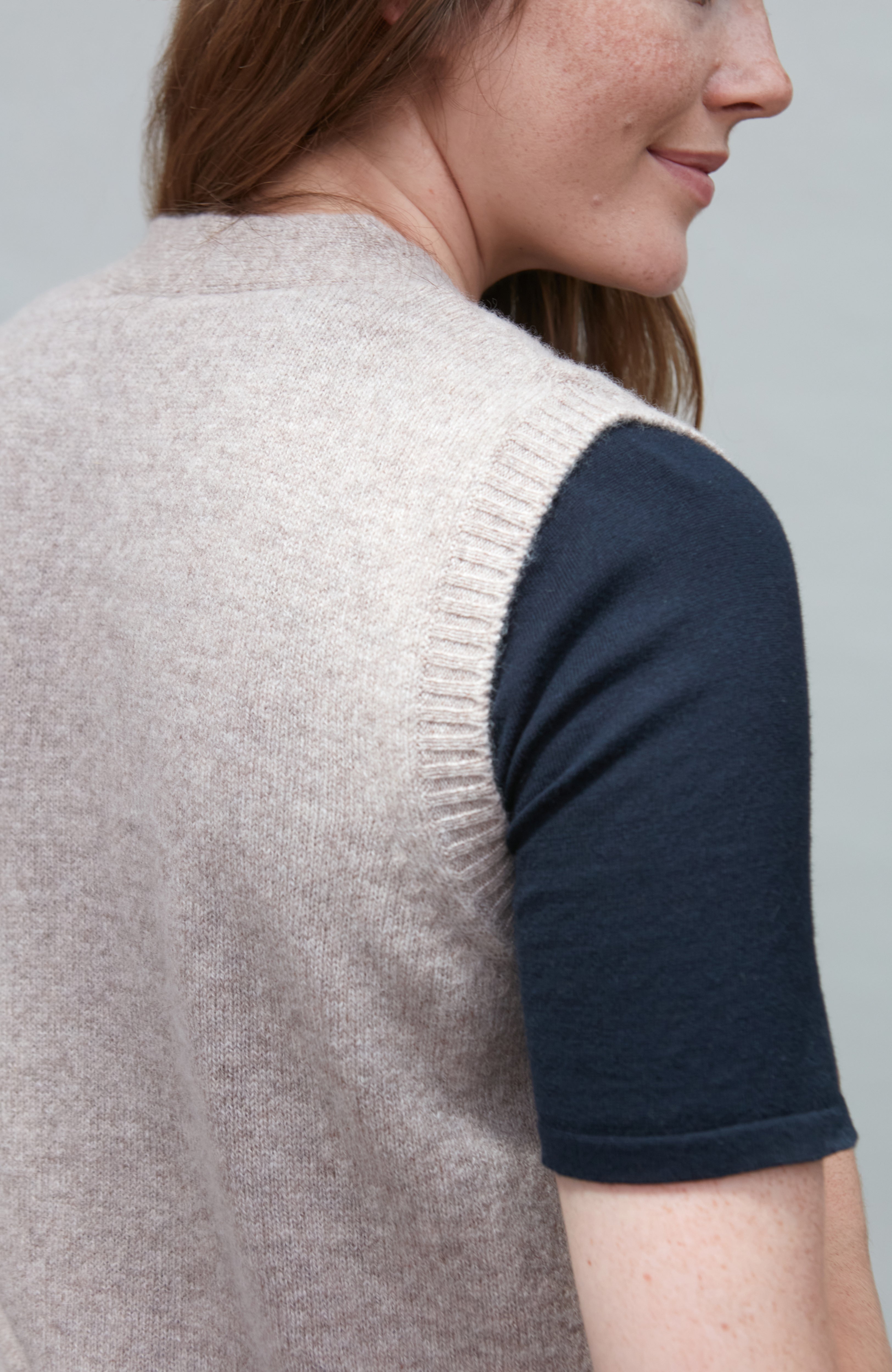 Womens Lambswool V Neck Waistcoat with Pockets