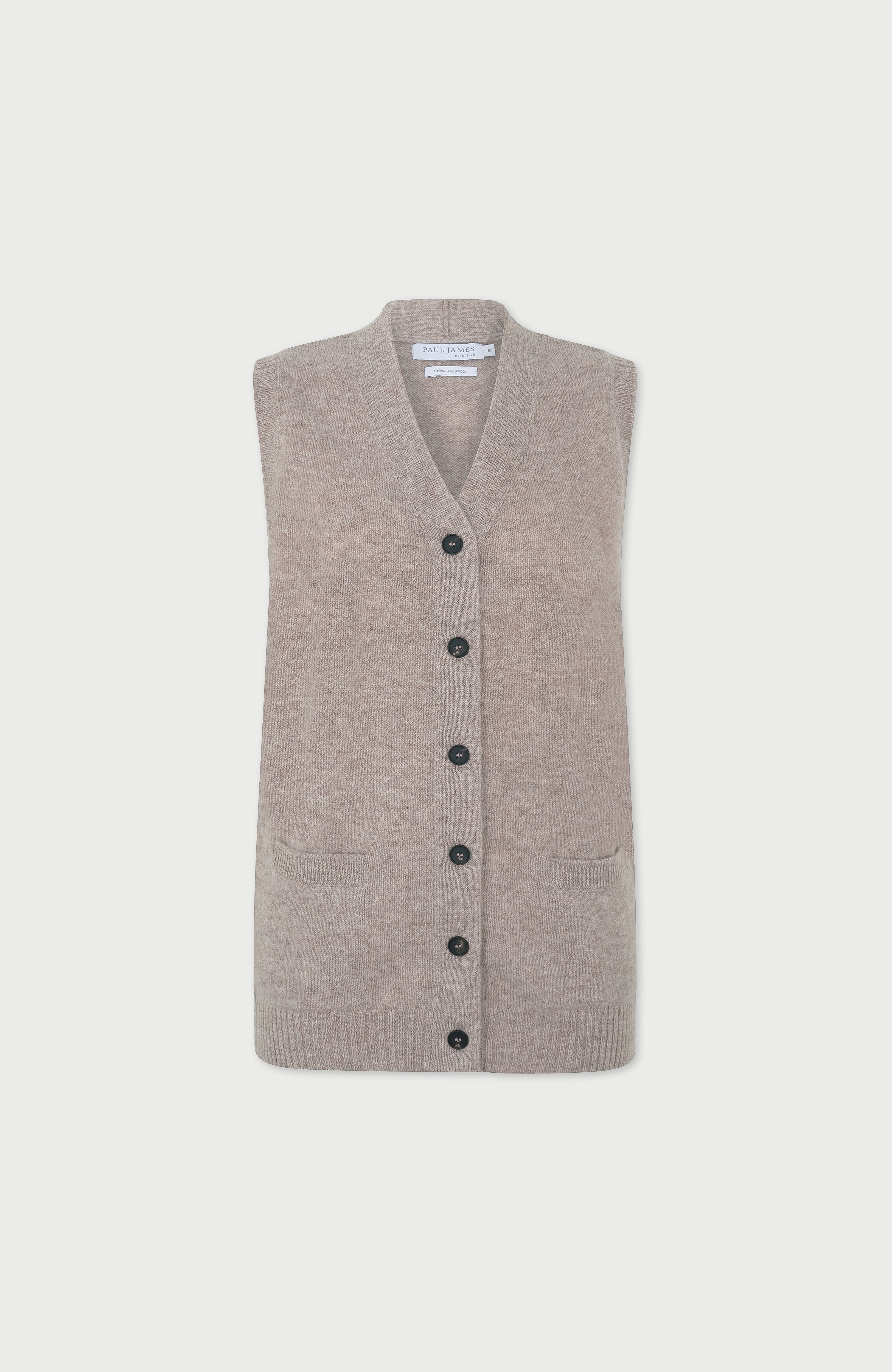 Womens Lambswool V Neck Waistcoat with Pockets