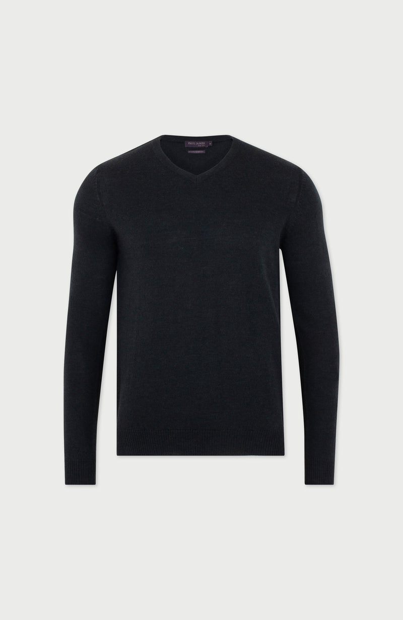 Mens Lighweight Cotton V-Neck Jumper