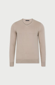Mens Lighweight Cotton V-Neck Jumper