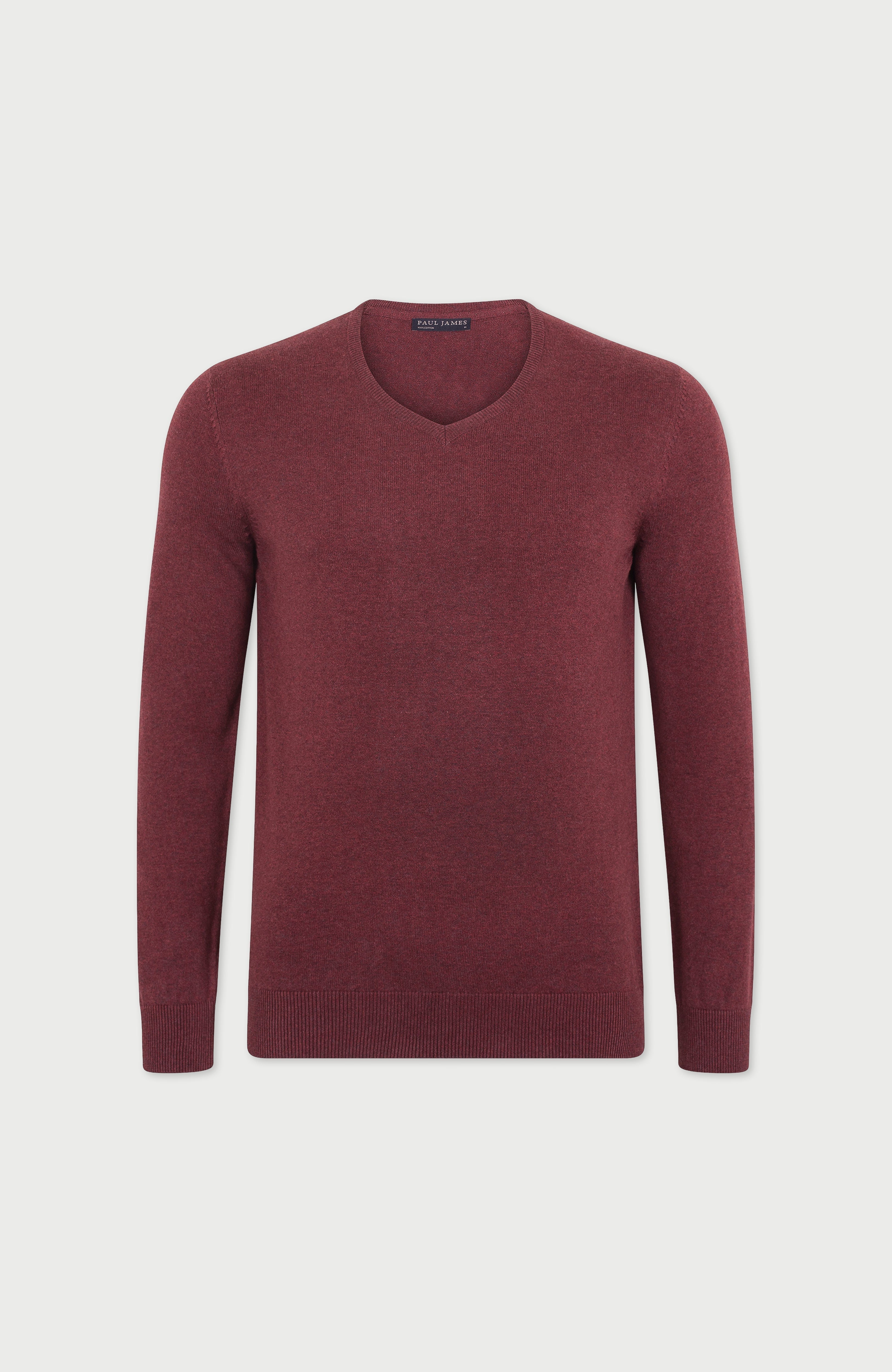 Mens Lighweight Cotton V-Neck Jumper