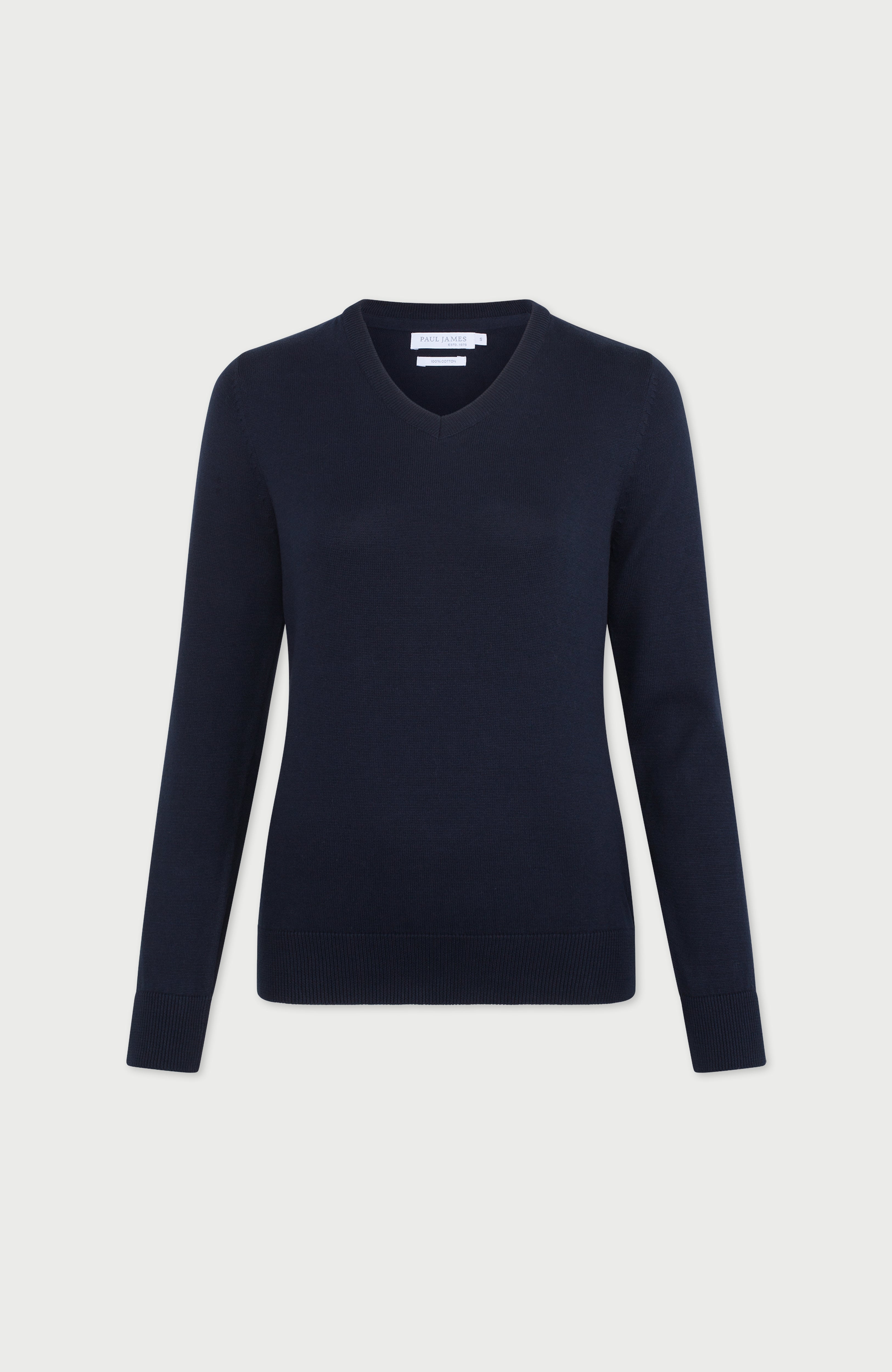Womens Pure Cotton V-Neck Jumper