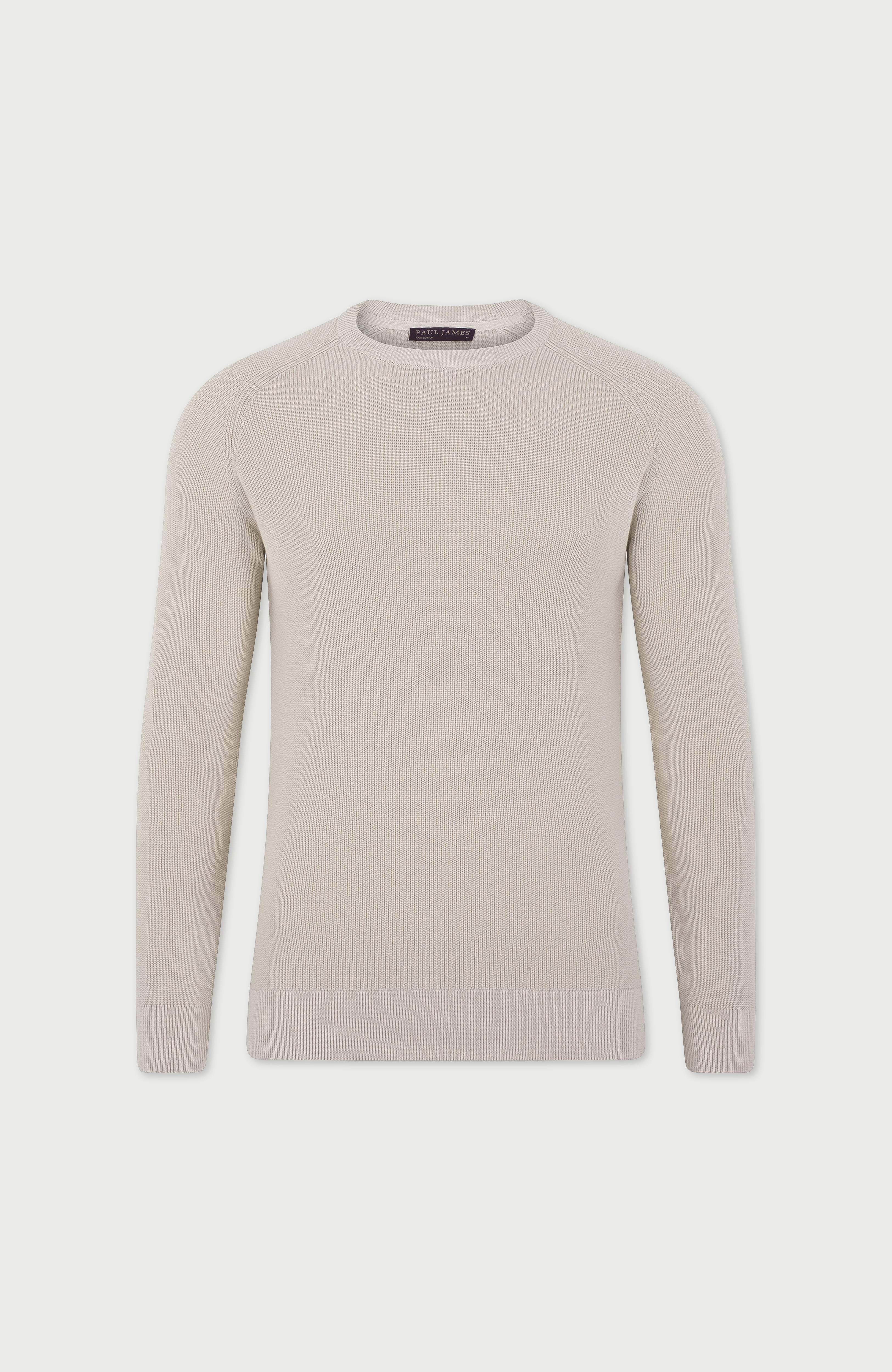 Mens Lightweight Cotton Fisherman Rib Jumper