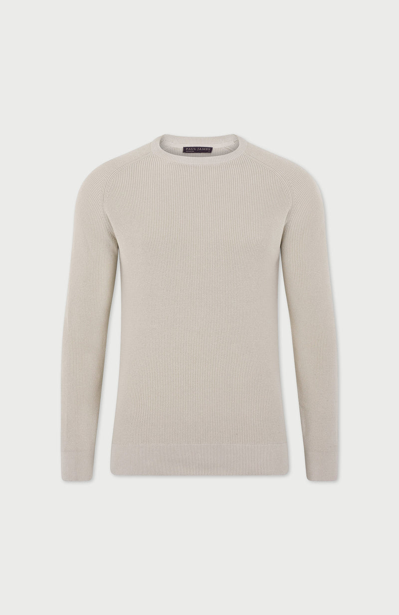 Mens Lightweight Cotton Fisherman Rib Jumper