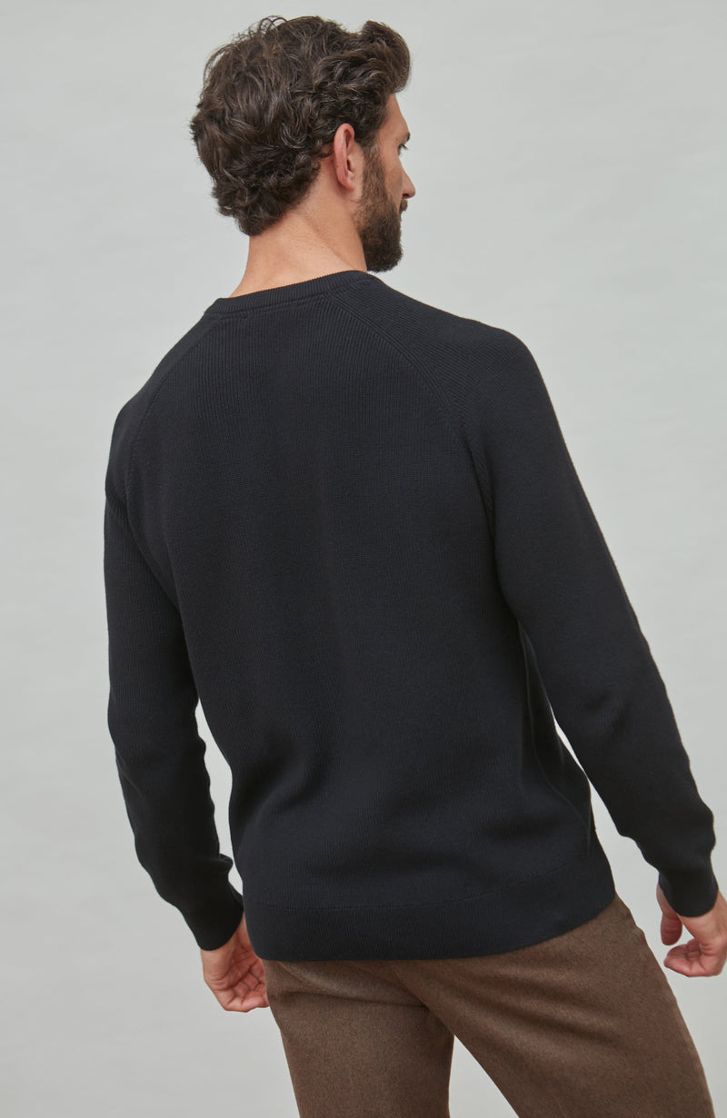 Mens Lightweight Cotton Fisherman Rib Jumper