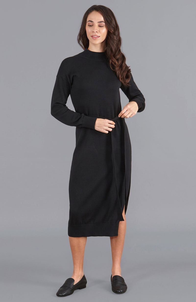 Womens Lightweight Cotton Mock Neck Dress