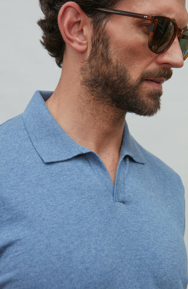 Mens Ultra Fine Cotton Buttonless Polo Shirt