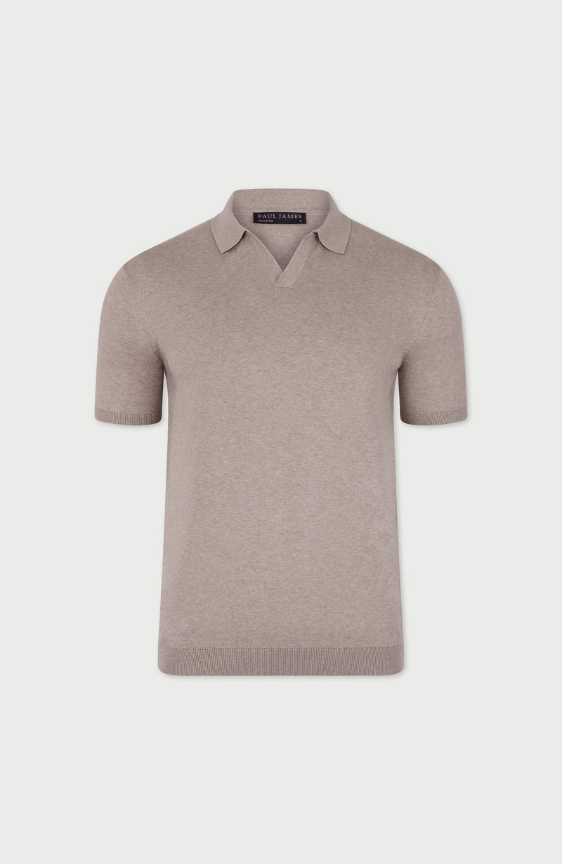 Mens Ultra Fine Cotton Buttonless Polo Shirt