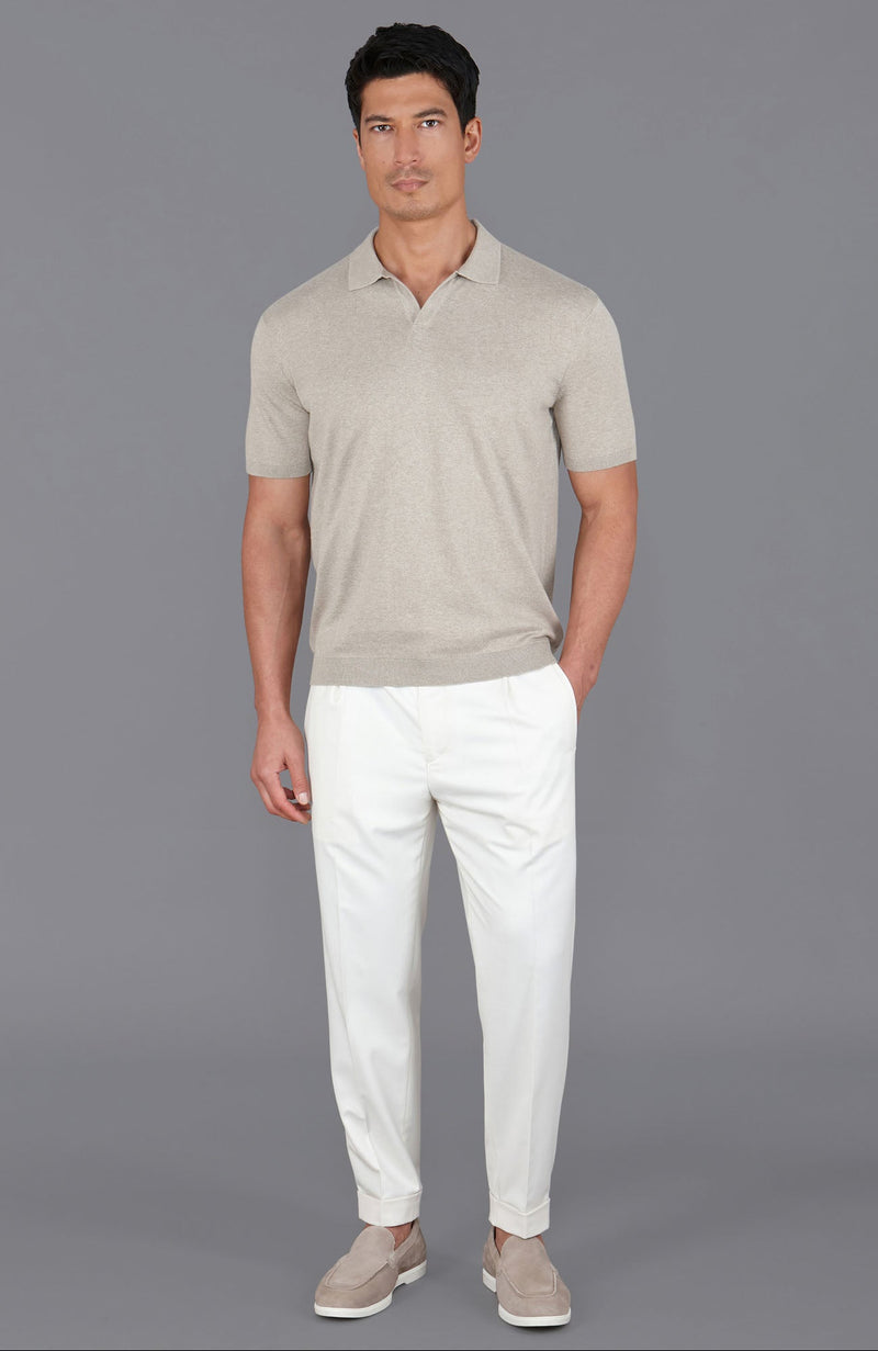 Mens Ultra Fine Cotton Buttonless Polo Shirt