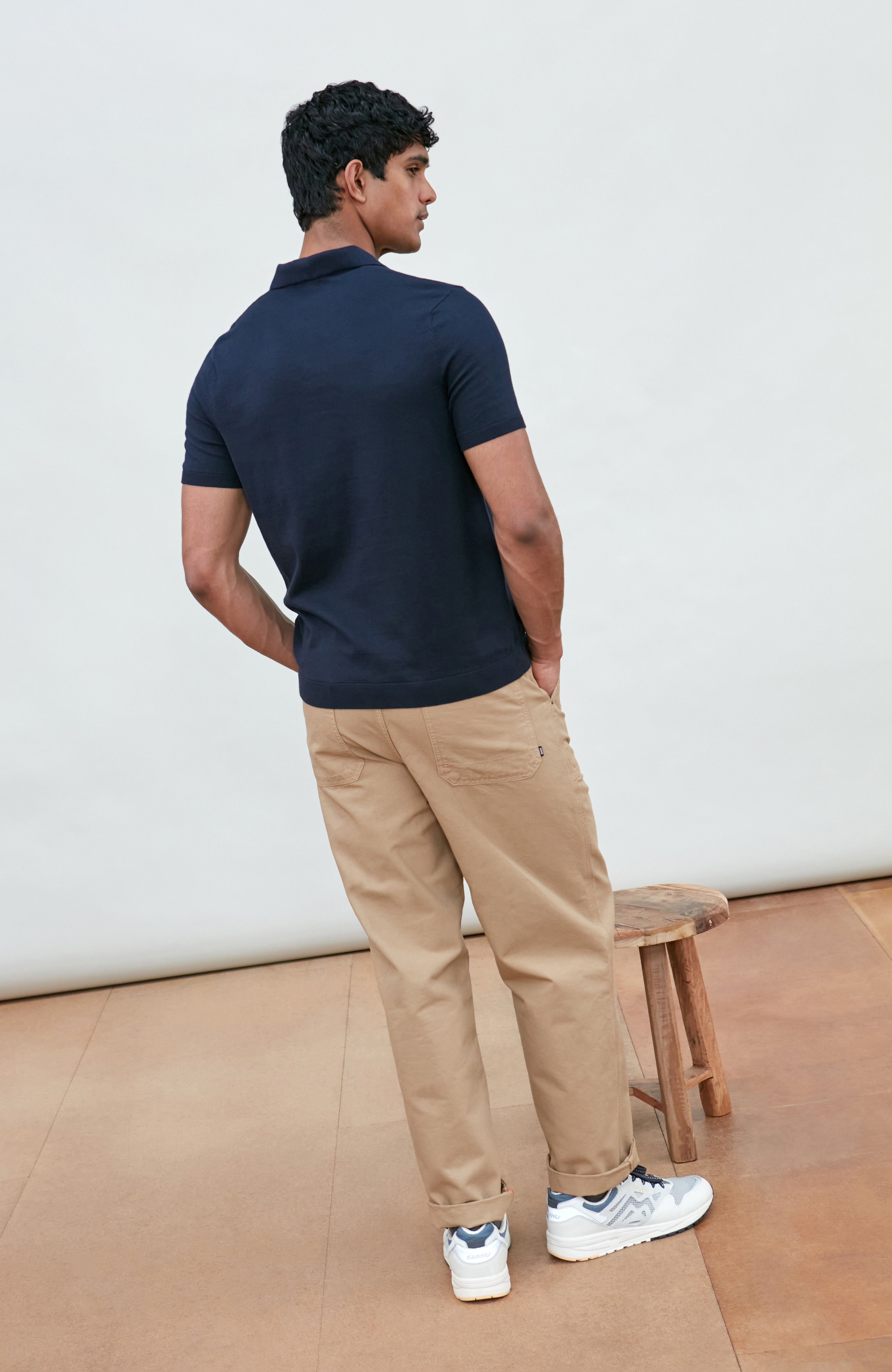 Mens Ultra Fine Cotton Buttonless Polo Shirt