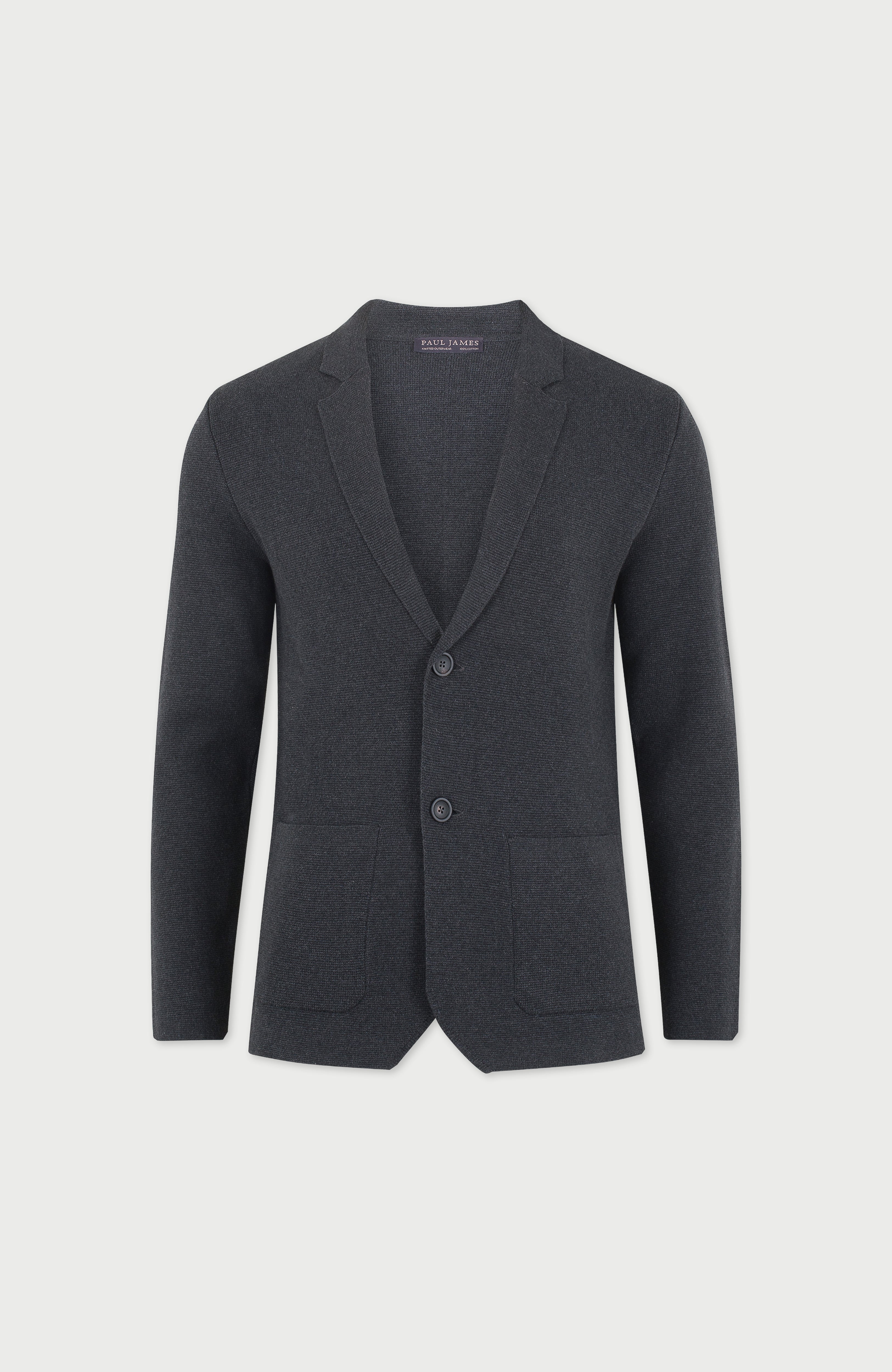 Mens Midweight Cotton Deconstructed Knitted Blazer