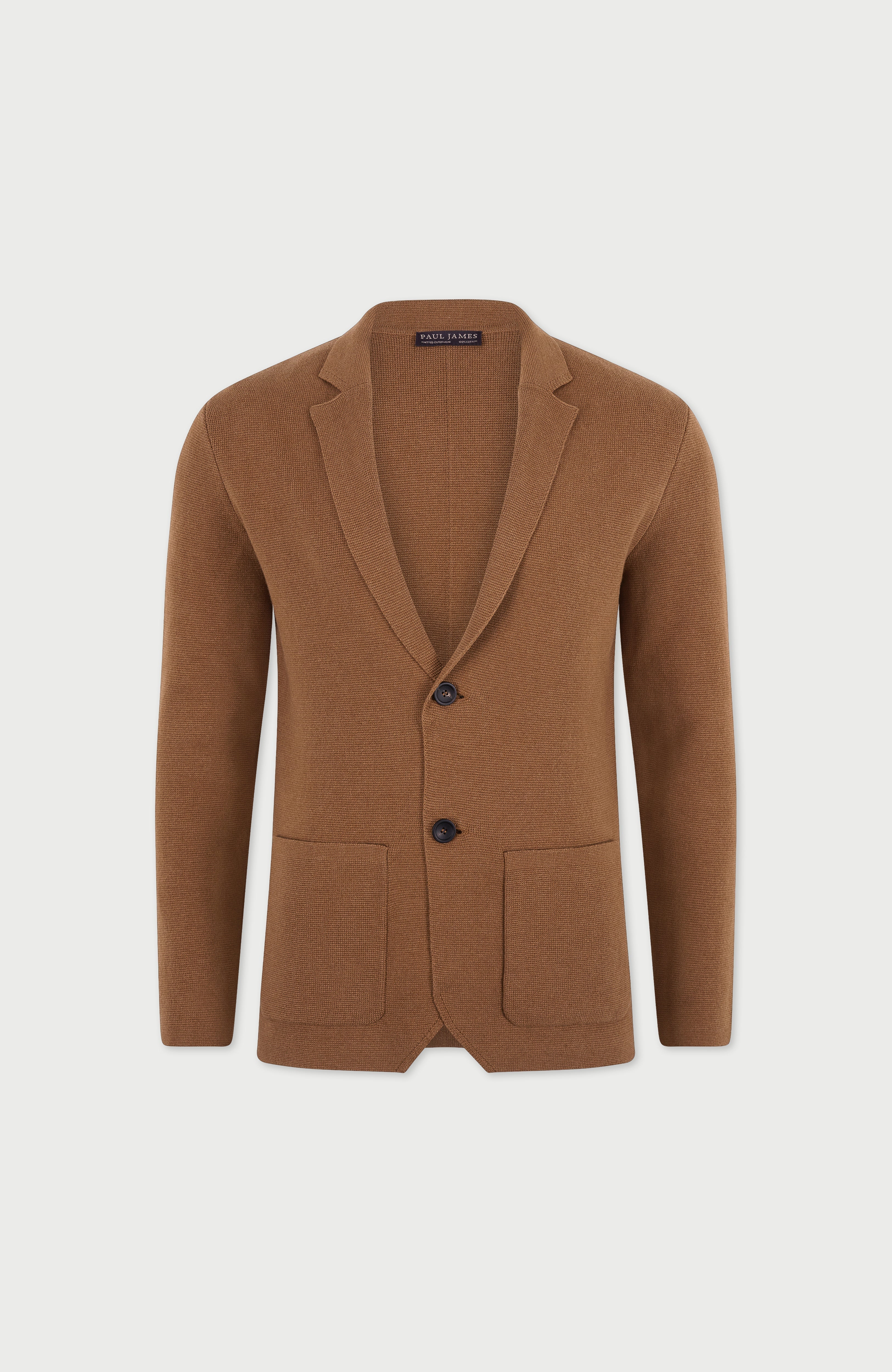 Mens Midweight Cotton Deconstructed Knitted Blazer