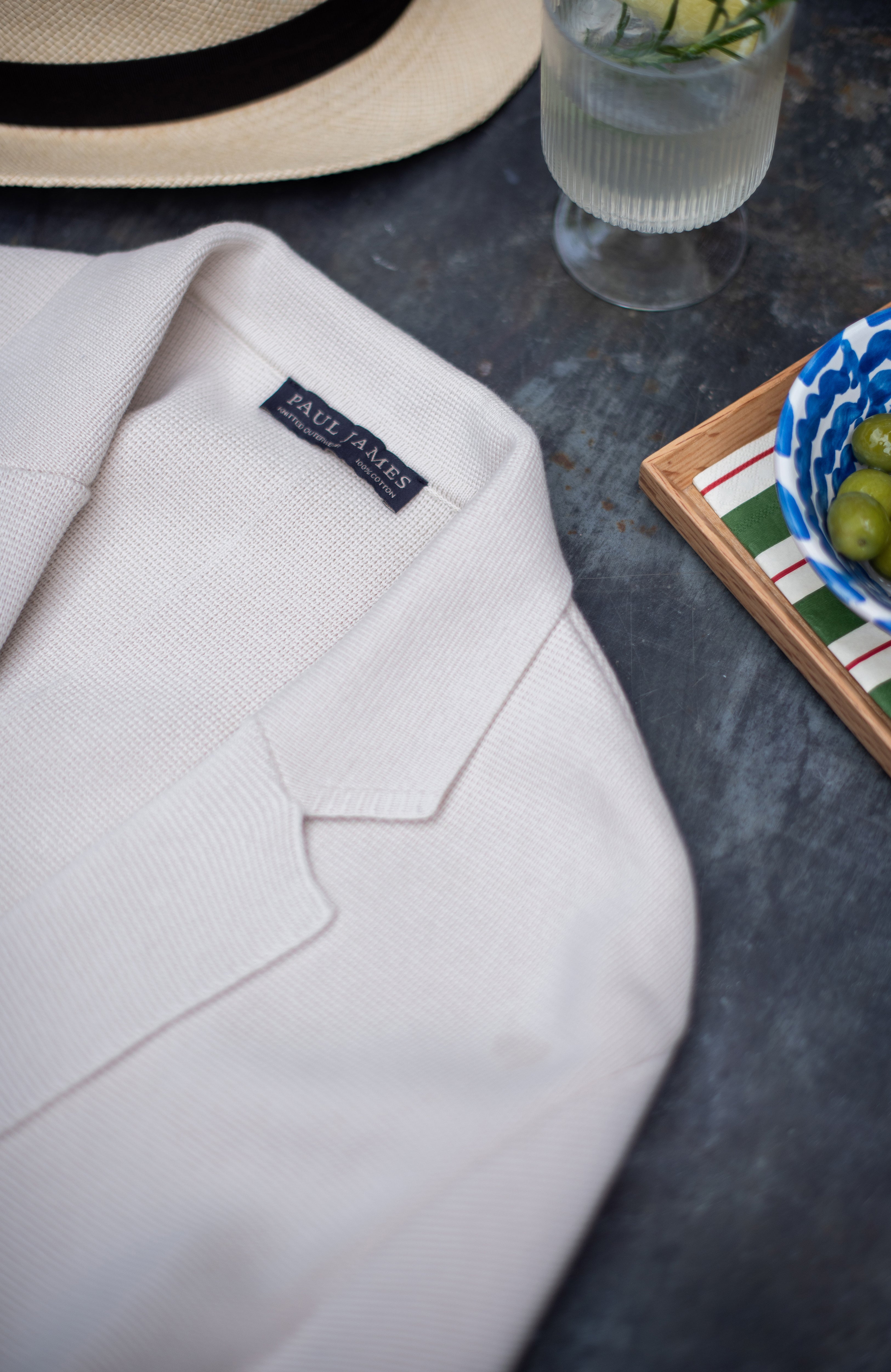 Mens Midweight Cotton Deconstructed Knitted Blazer