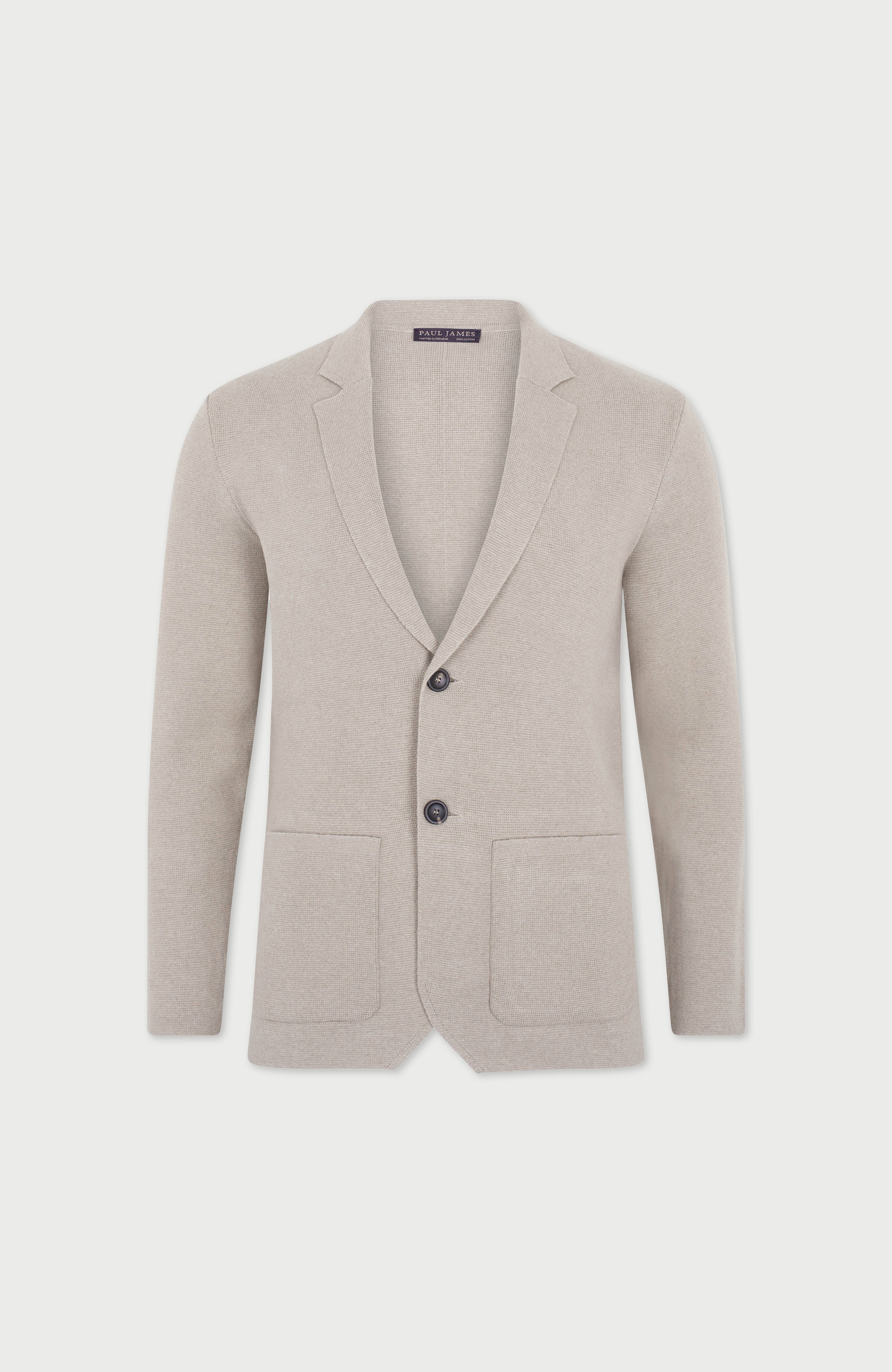 Mens Midweight Cotton Deconstructed Knitted Blazer