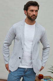 Mens Midweight Cotton Deconstructed Knitted Blazer