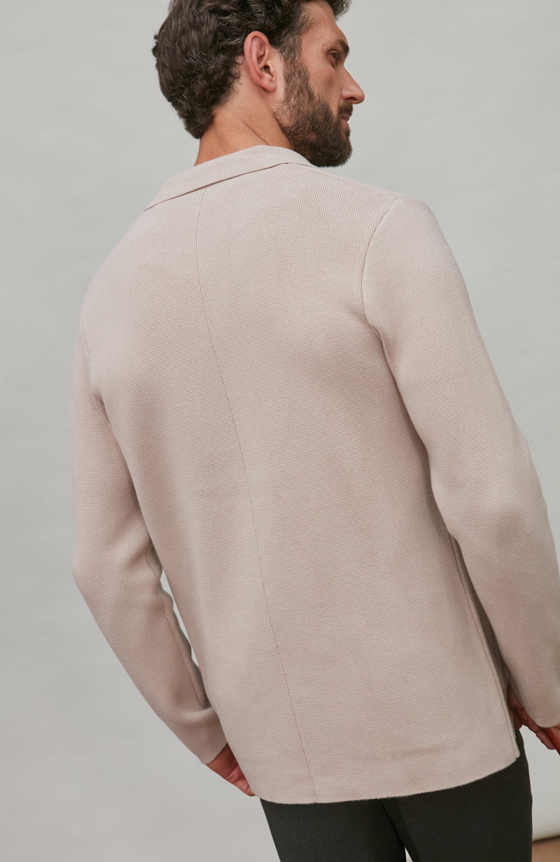 Mens Midweight Cotton Deconstructed Knitted Blazer