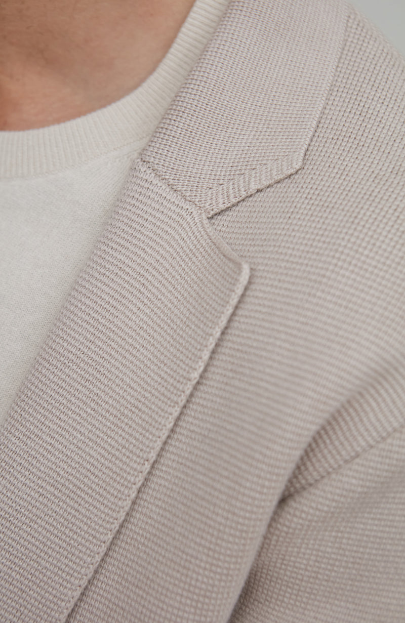 Mens Midweight Cotton Deconstructed Knitted Blazer