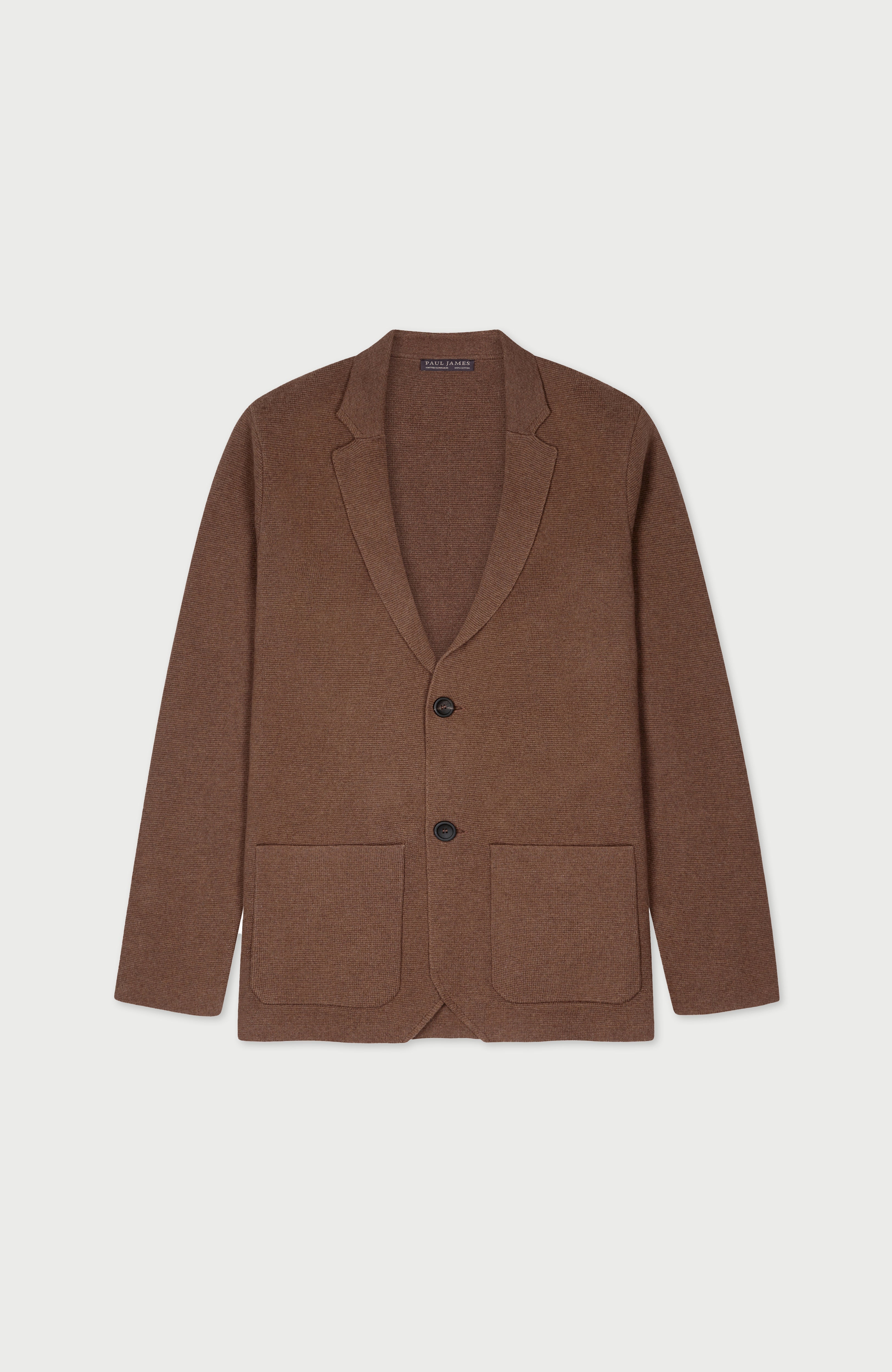Mens Midweight Cotton Deconstructed Knitted Blazer