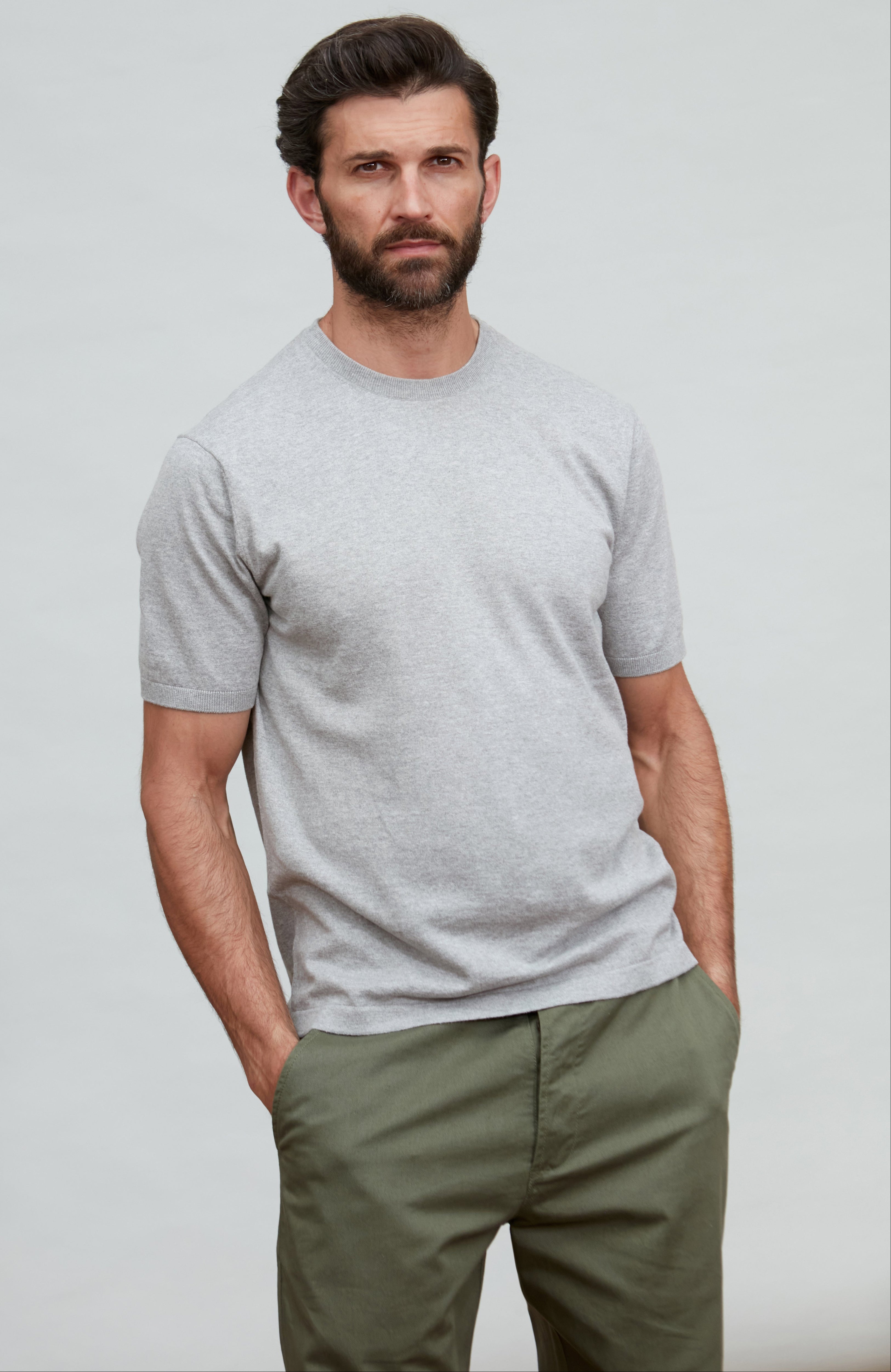 Mens Ultra Fine Cotton Knitted T-Shirt