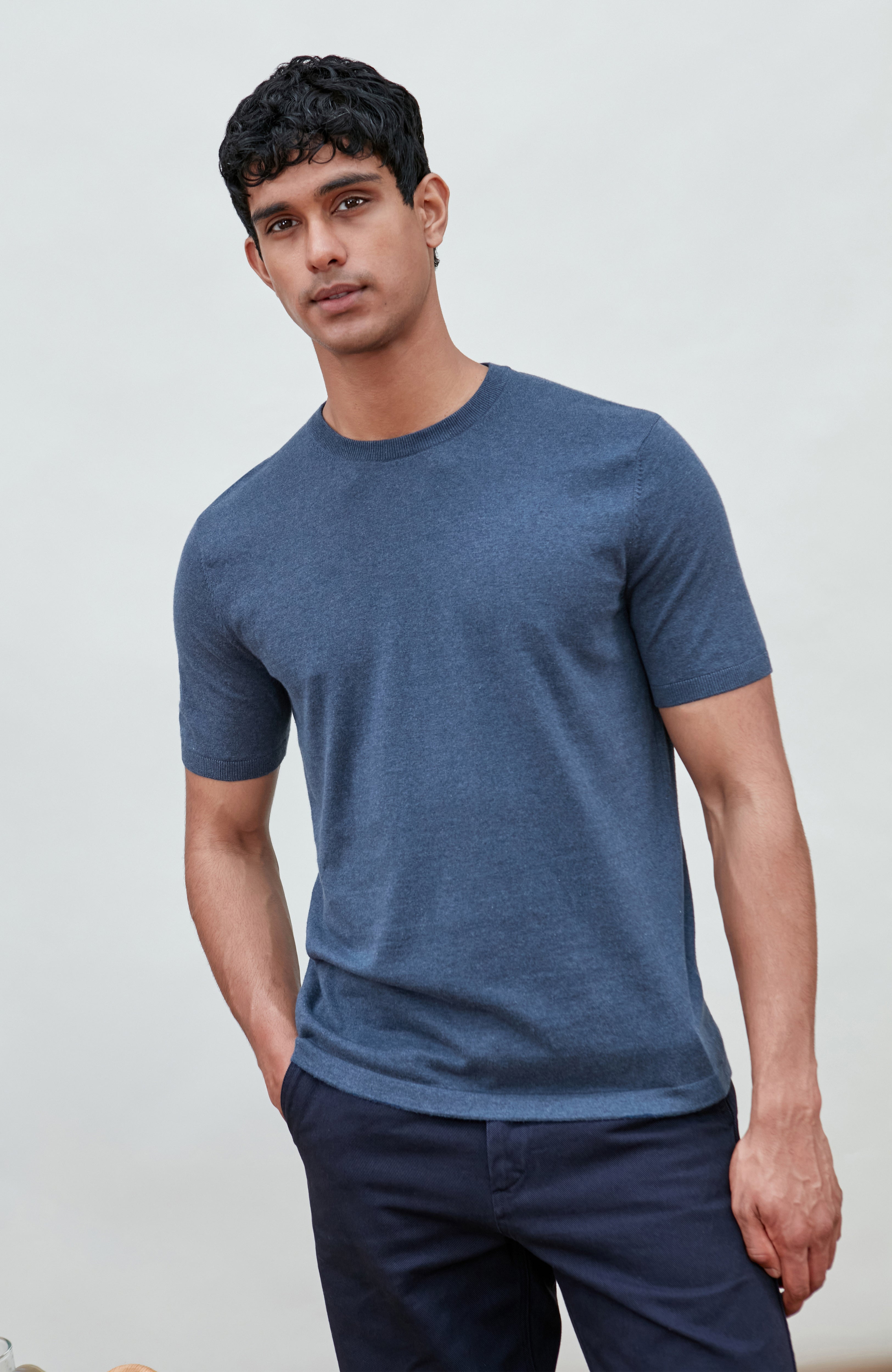 Mens Ultra Fine Cotton Knitted T-Shirt