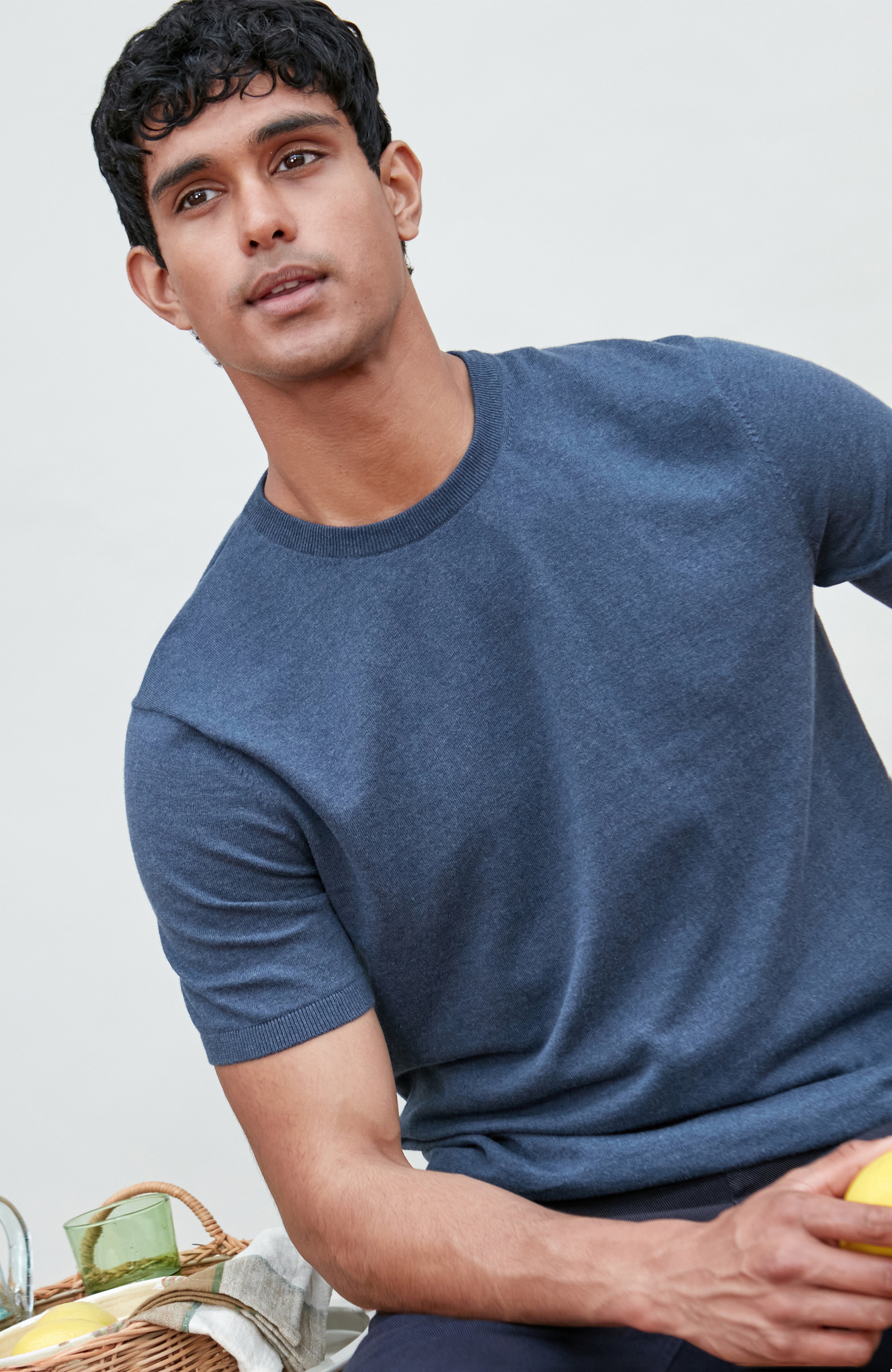 Mens Ultra Fine Cotton Knitted T-Shirt