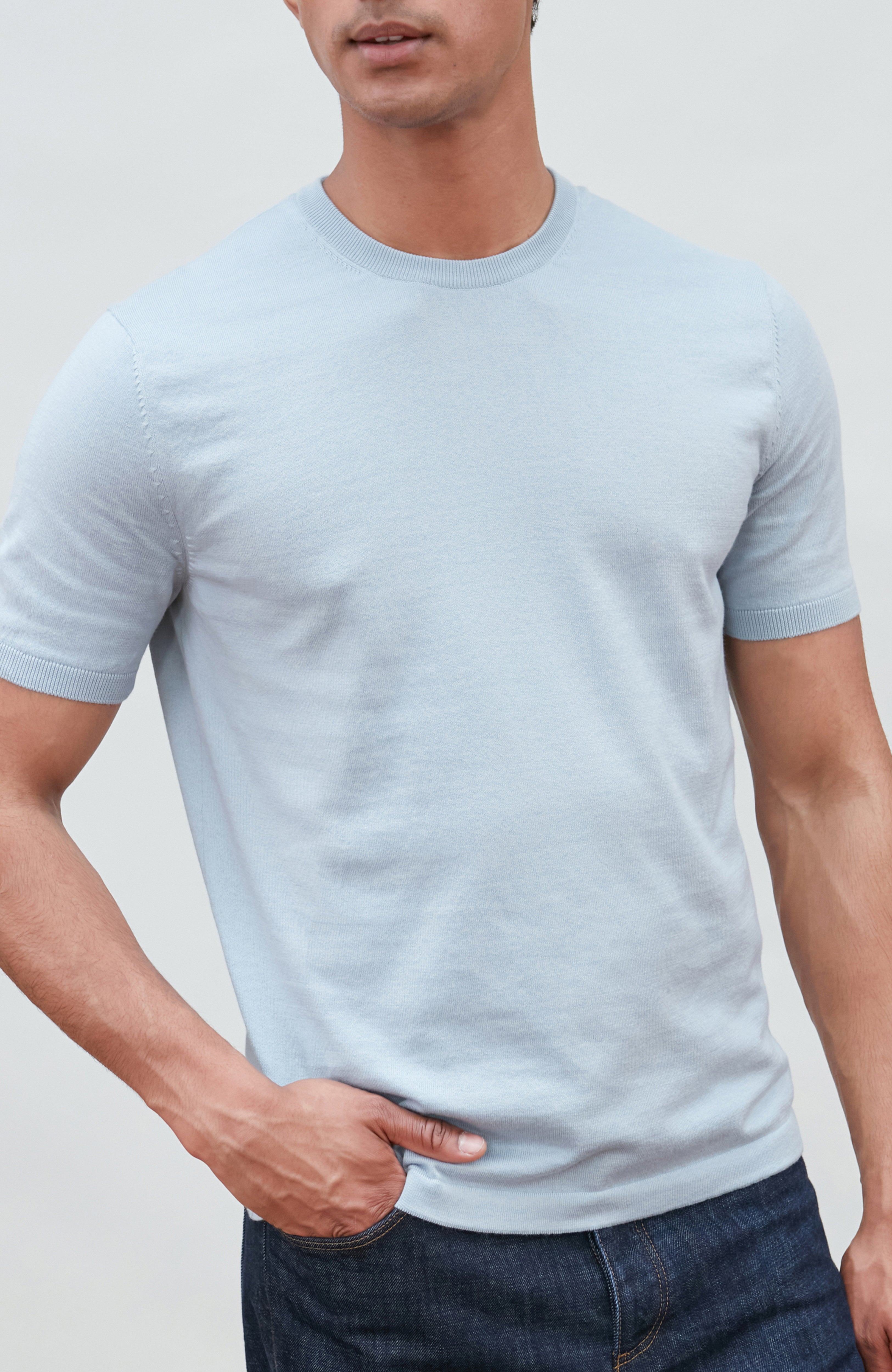 Mens Ultra Fine Cotton Knitted T-Shirt