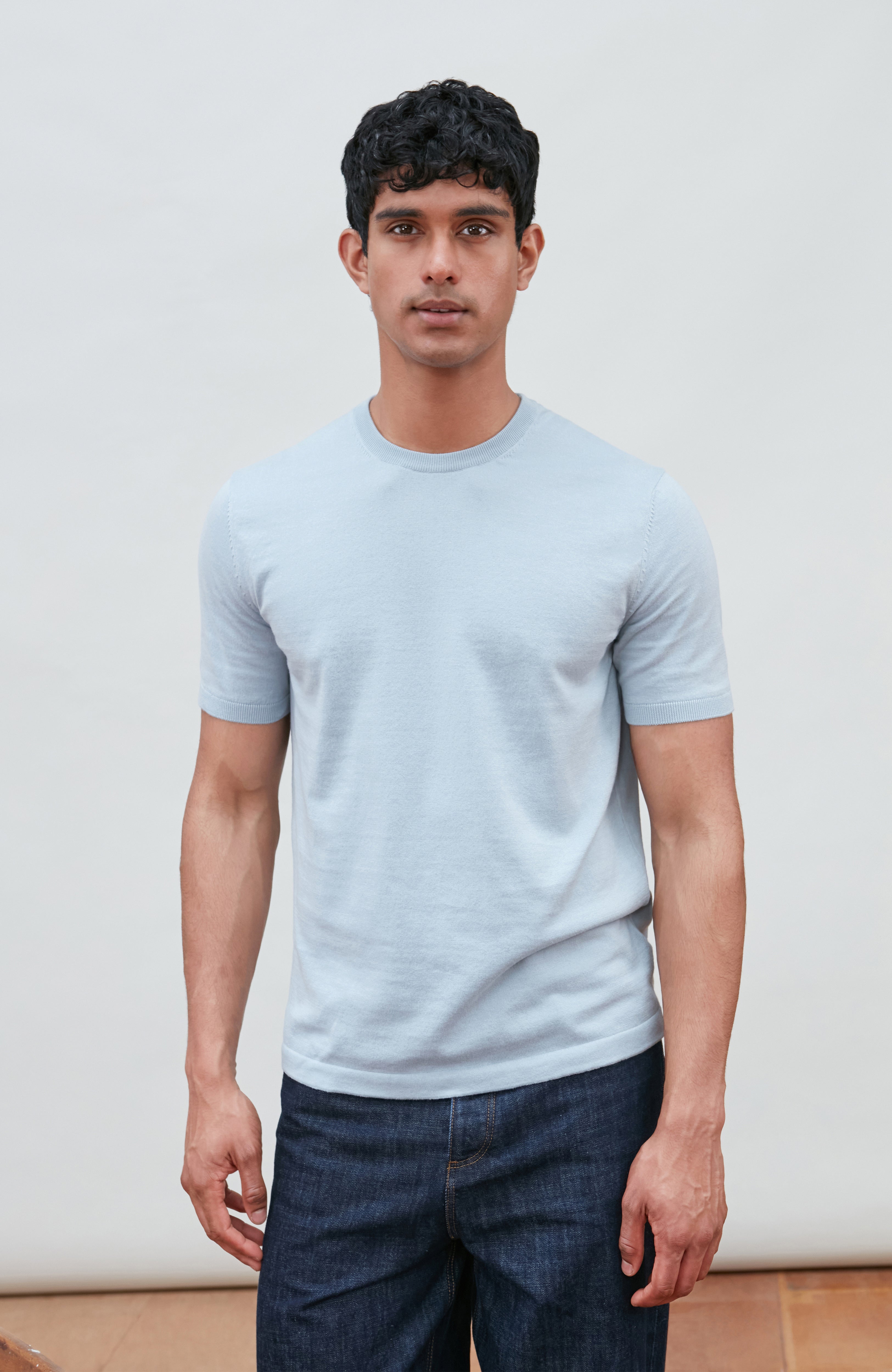 Mens Ultra Fine Cotton Knitted T-Shirt
