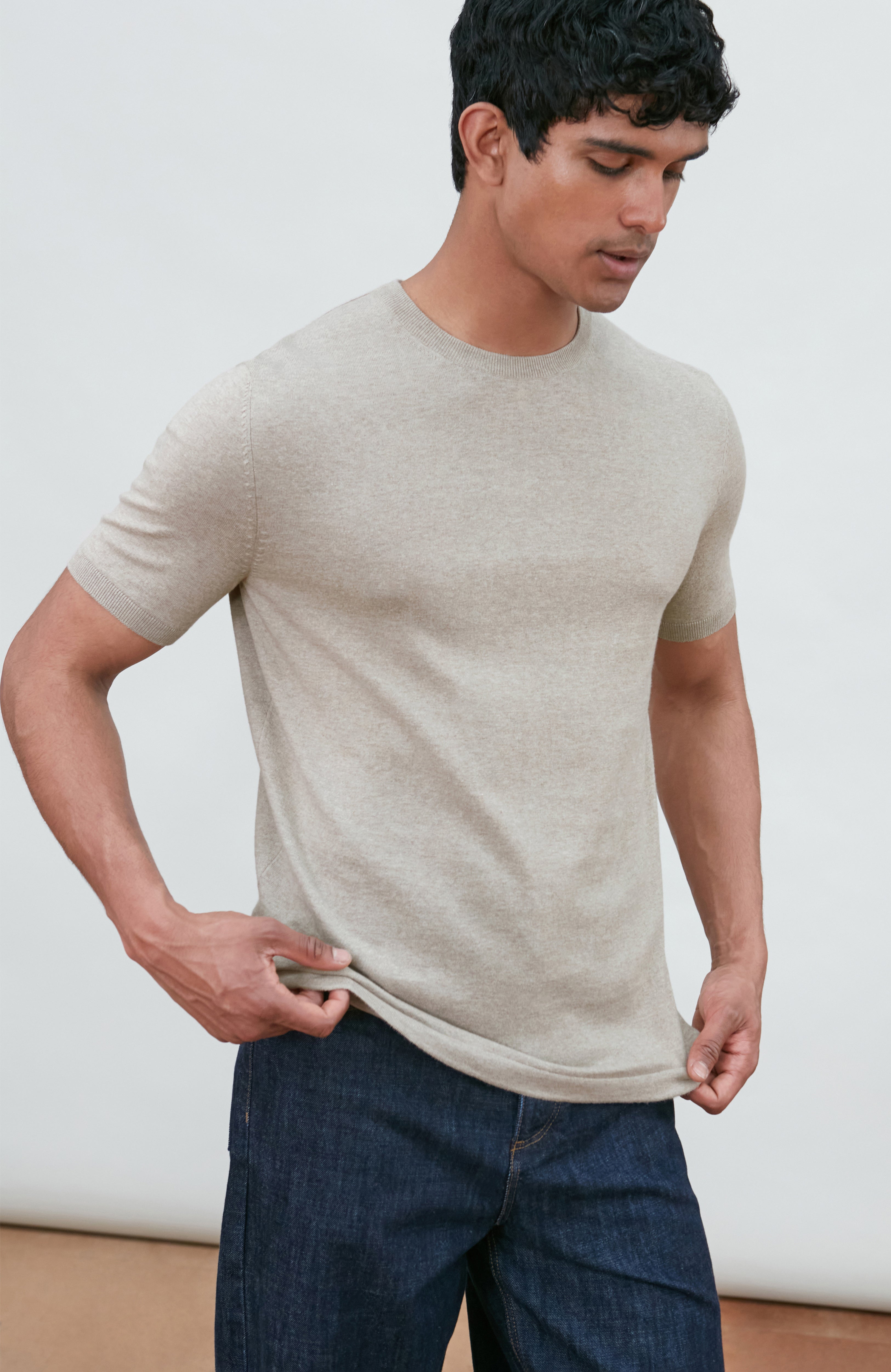 Mens Ultra Fine Cotton Knitted T-Shirt