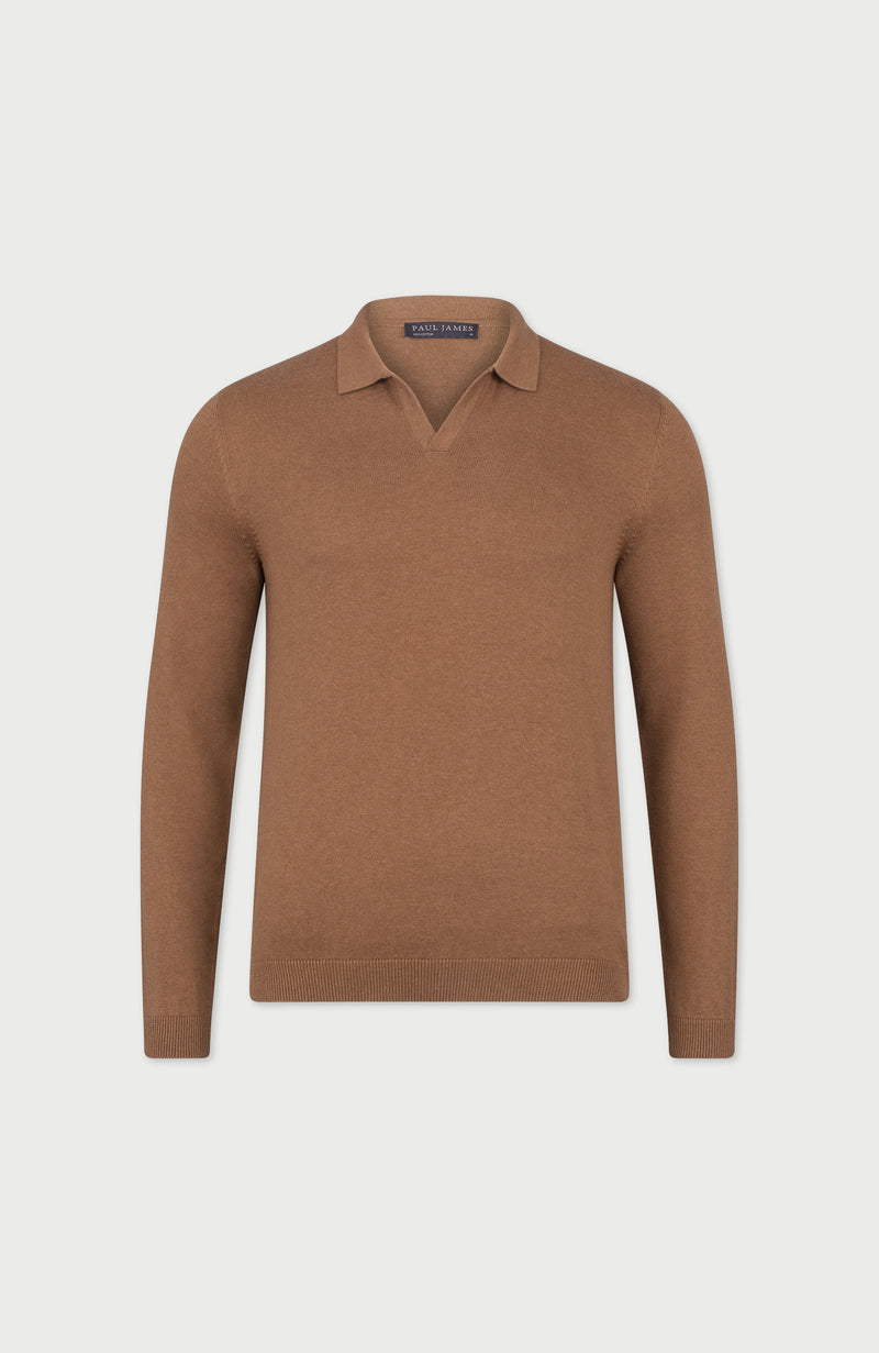 Mens Lightweight Cotton Buttonless Polo Shirt